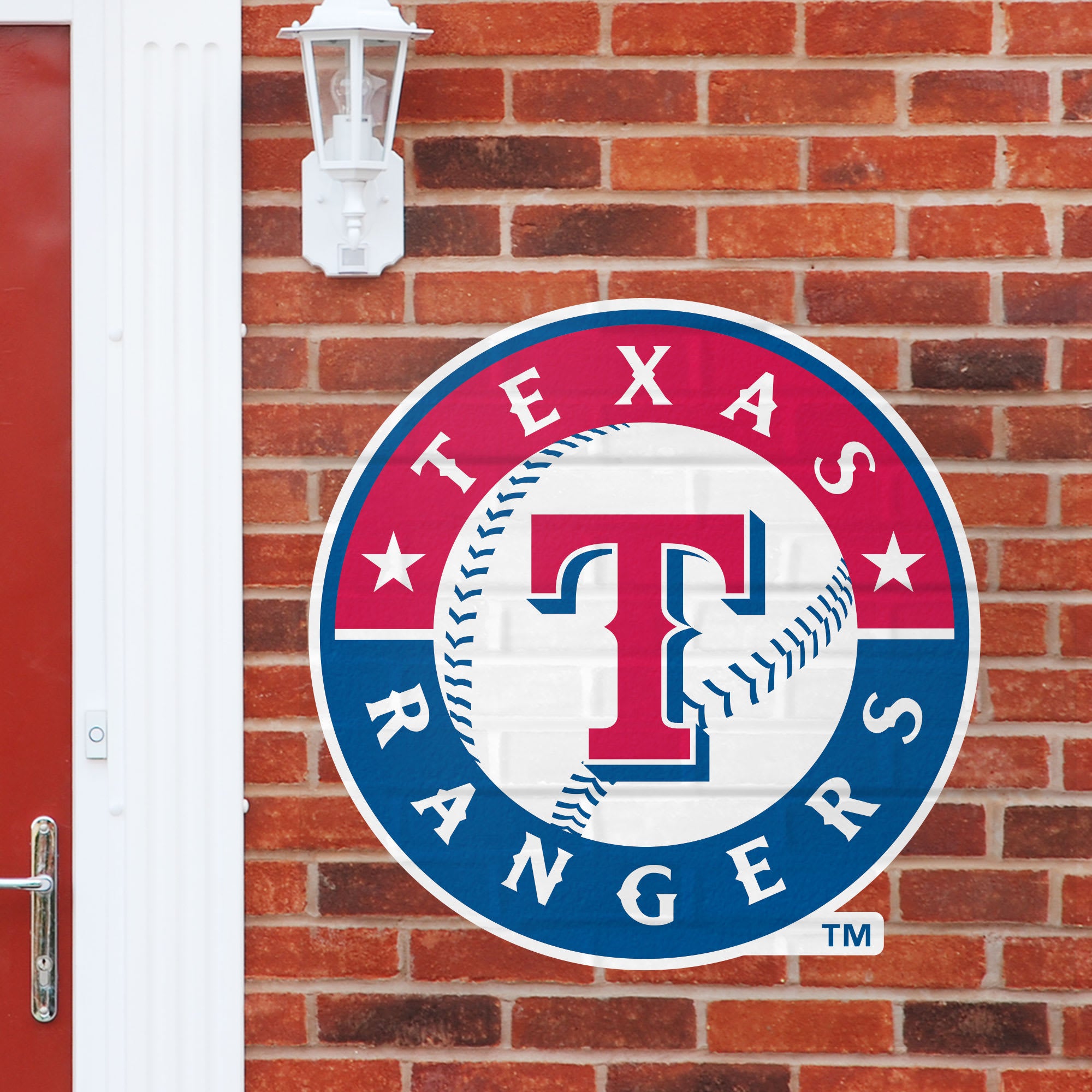 Texas Rangers: Logo - Officially Licensed MLB Outdoor Graphic Giant Logo (30"W x 30"H) by Fathead | Wood/Aluminum