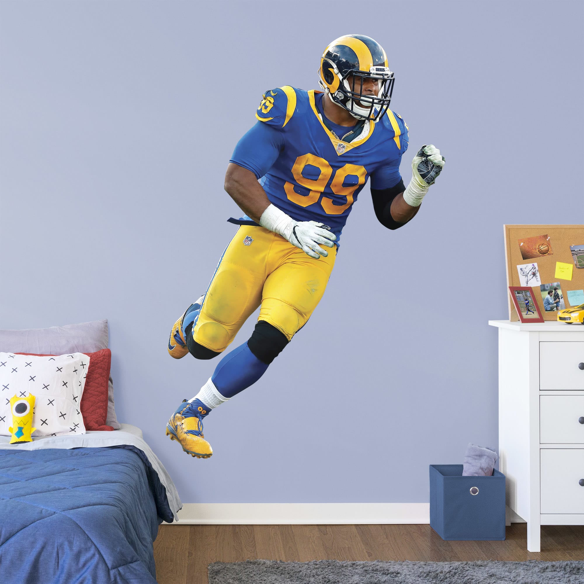 Aaron Donald for Los Angeles Rams: Throwback Jersey - Officially Licensed NFL Removable Wall Decal Life-Size Athlete + 2 Decals