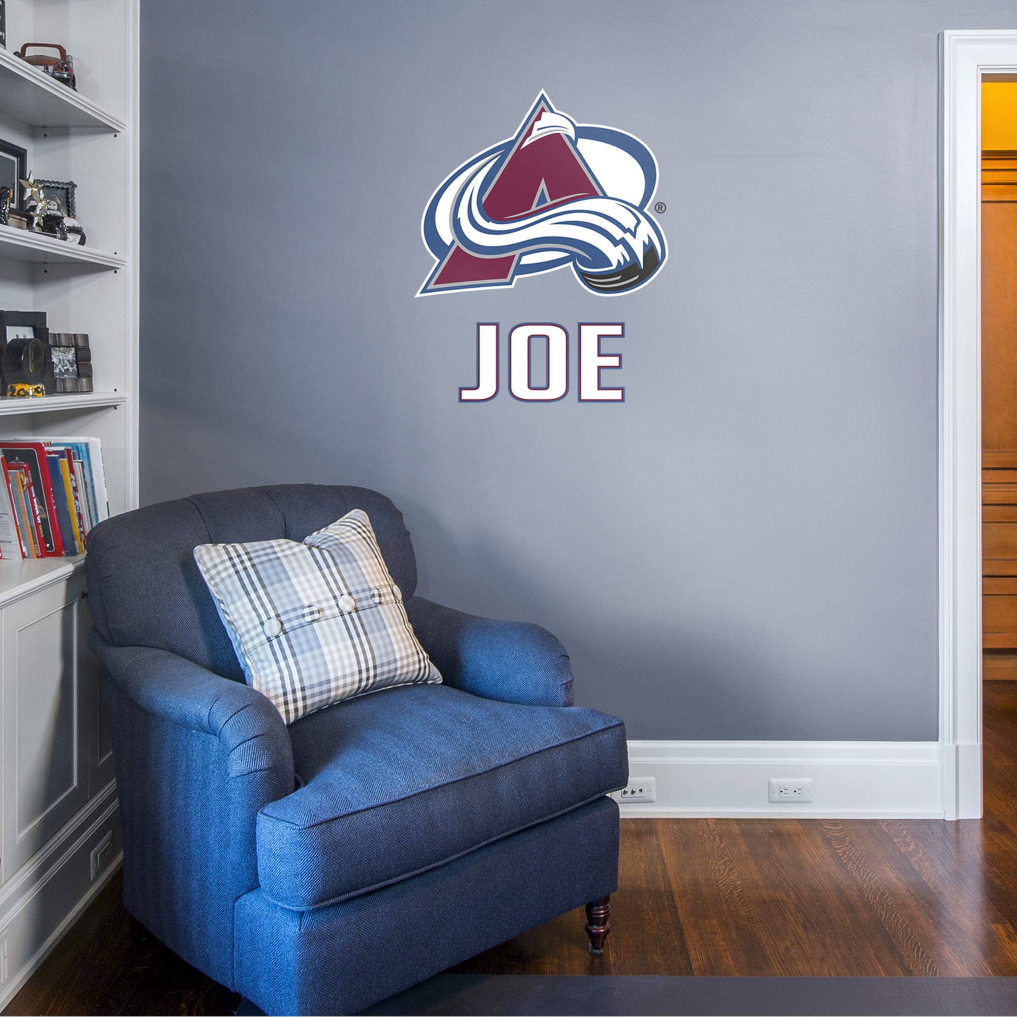 Colorado Avalanche: Stacked Personalized Name - Officially Licensed NHL Transfer Decal in White (39.5"W x 52"H) by Fathead | Vin