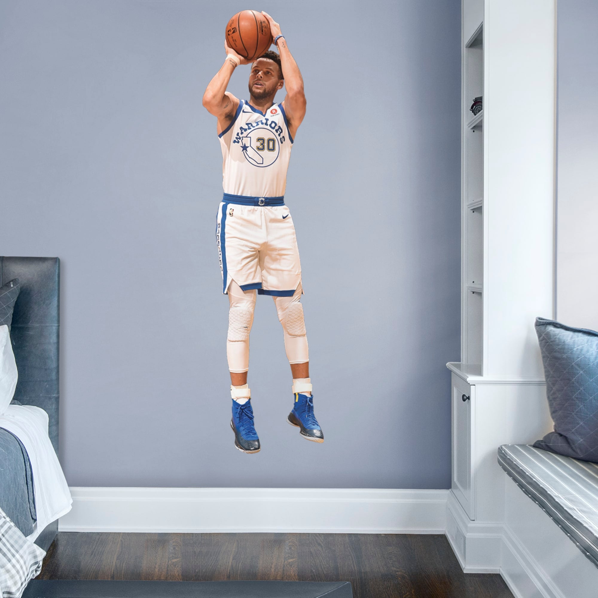 Stephen Curry for Golden State Warriors: Shooting - Officially Licensed NBA Removable Wall Decal Life-Size Athlete + 13 Decals (