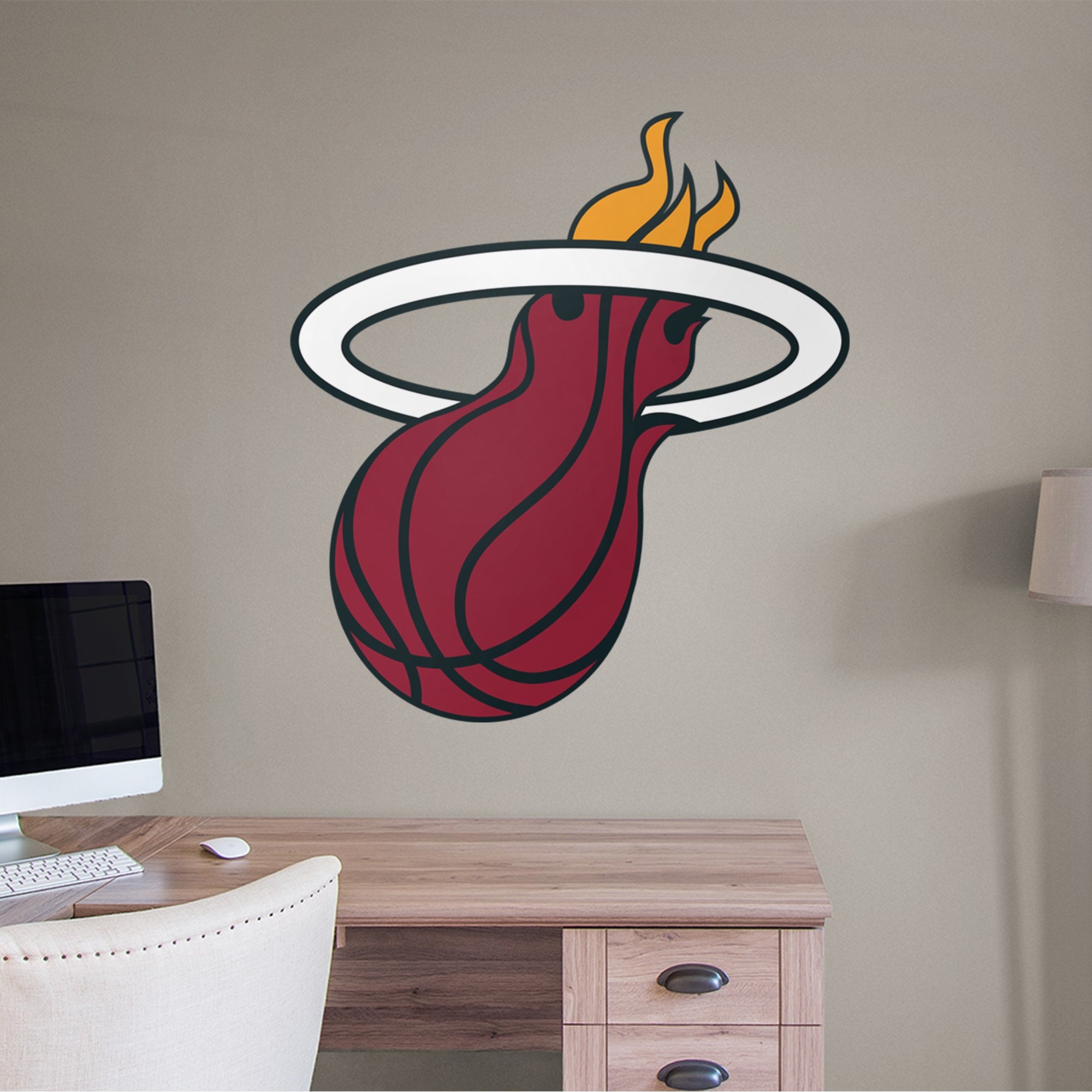 Miami Heat: Logo - Officially Licensed NBA Removable Wall Decal Giant Logo (38"W x 42"H) by Fathead | Vinyl