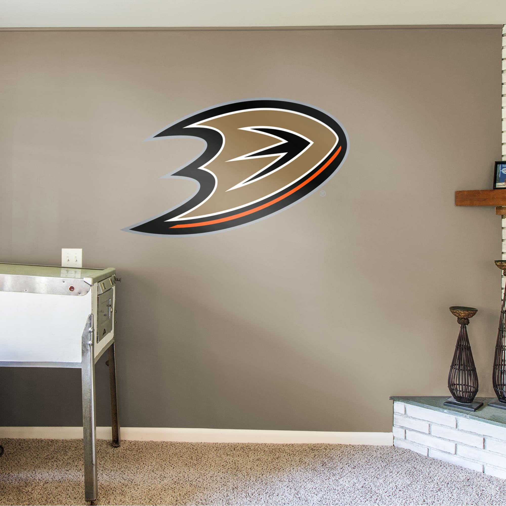 Anaheim Ducks: Logo - Officially Licensed NHL Removable Wall Decal 56.0"W x 33.0"H by Fathead | Metal/Vinyl