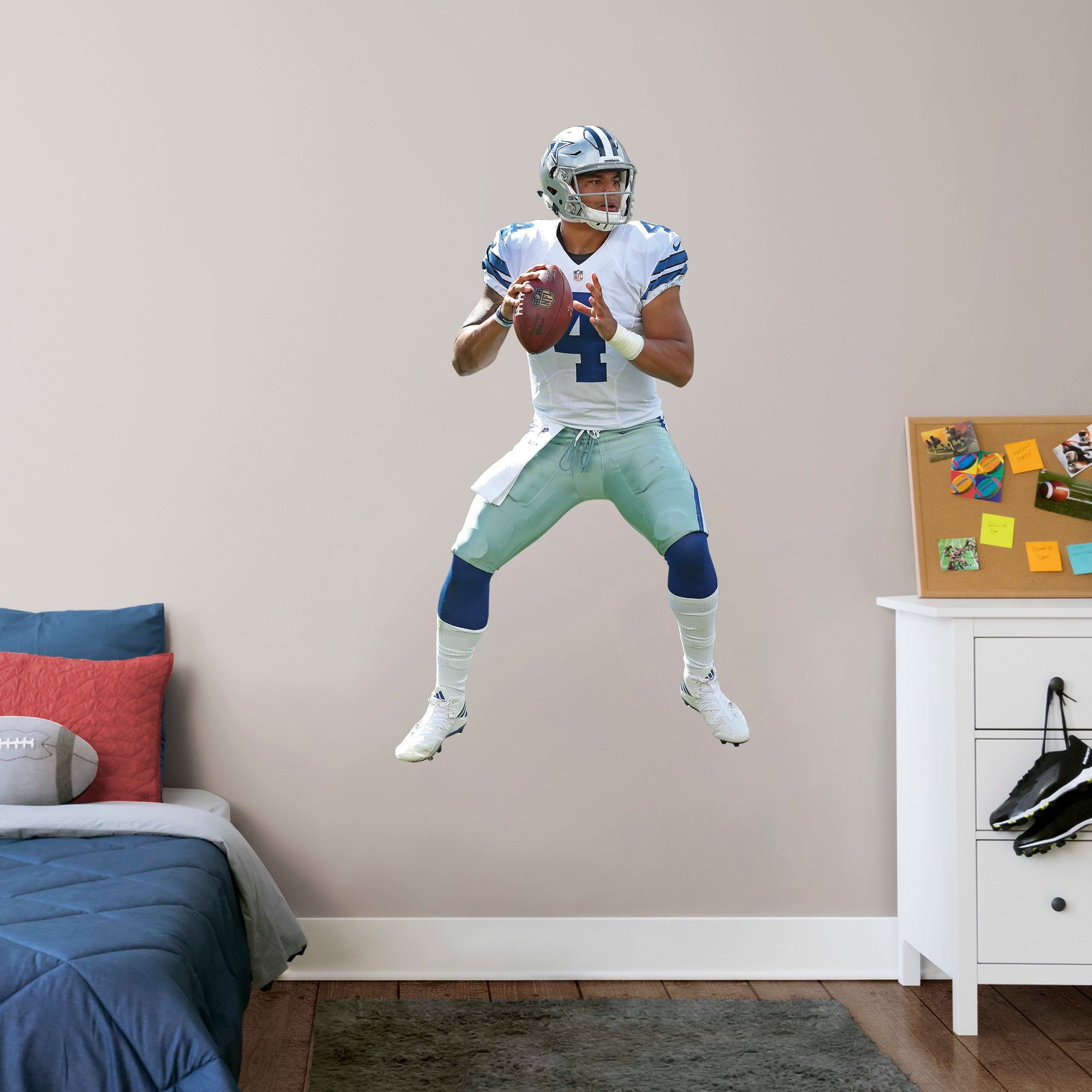 Dak Prescott for Dallas Cowboys - Officially Licensed NFL Removable Wall Decal Giant Athlete + 2 Decals (28"W x 51"H) by Fathead