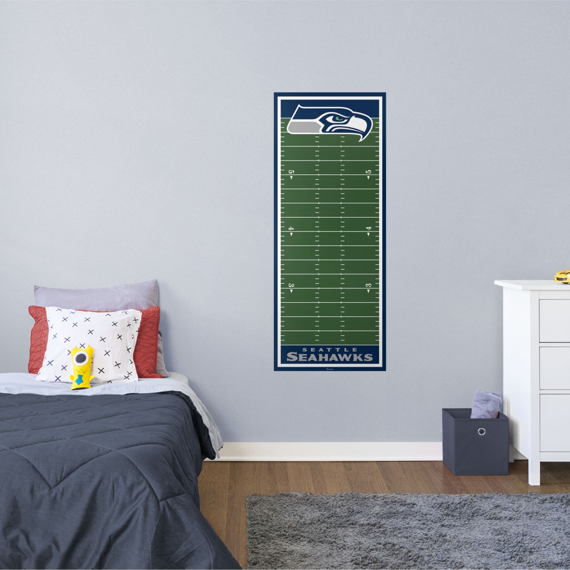 Seattle Seahawks: Growth Chart - Officially Licensed NFL Removable Wall Graphic 24.0"W x 59.0"H by Fathead | Vinyl