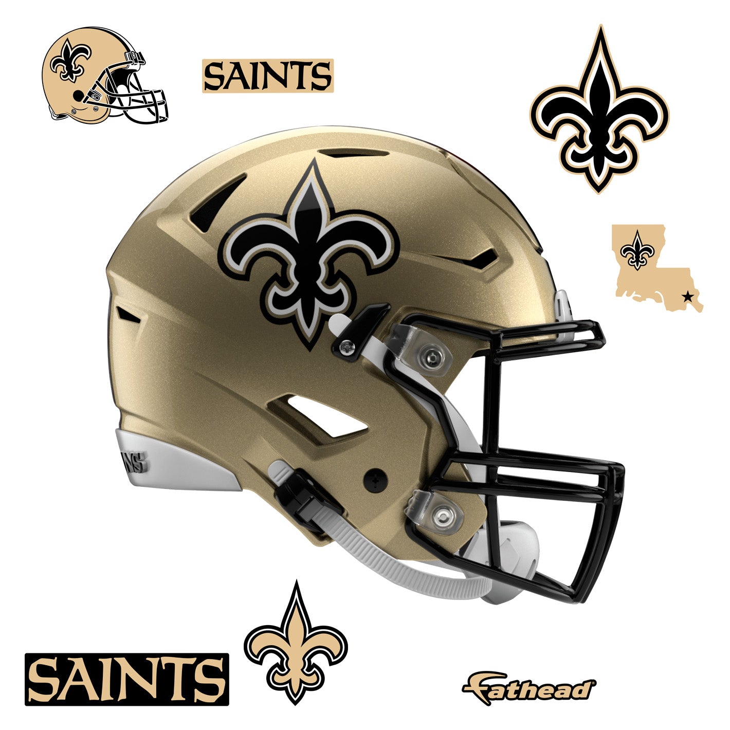 saints football helmet decals