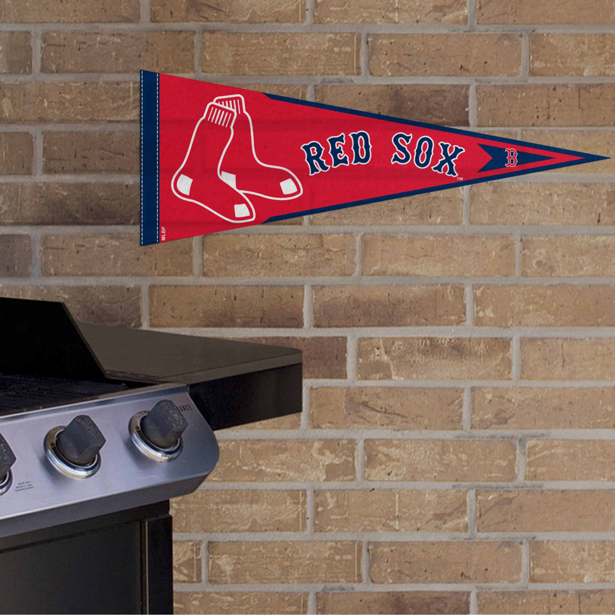 Boston Red Sox: Pennant - Officially Licensed MLB Outdoor Graphic 24.0"W x 9.0"H by Fathead | Wood/Aluminum