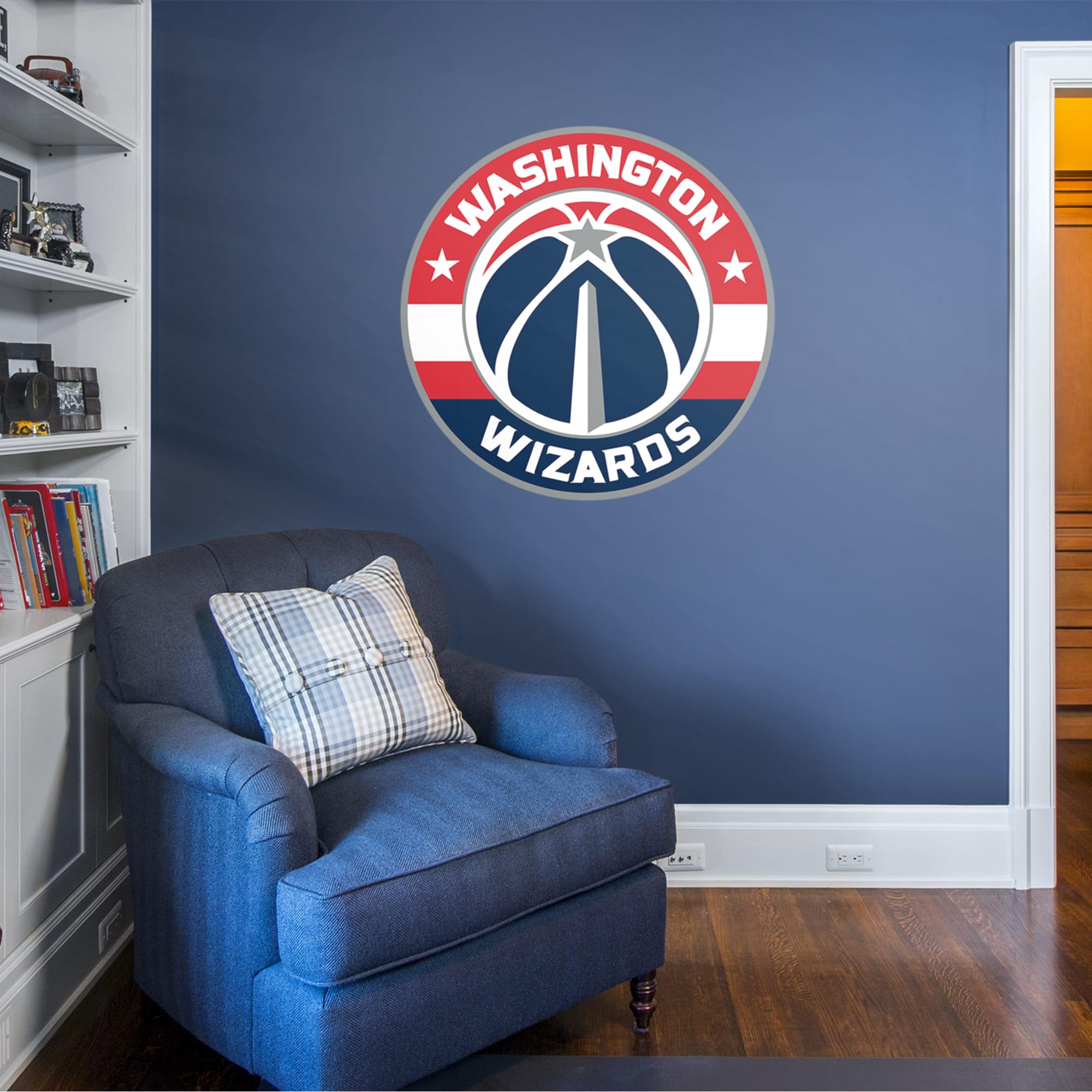 Washington Wizards: Logo - Officially Licensed NBA Removable Wall Decal 38.0"W x 38.0"H by Fathead | Vinyl