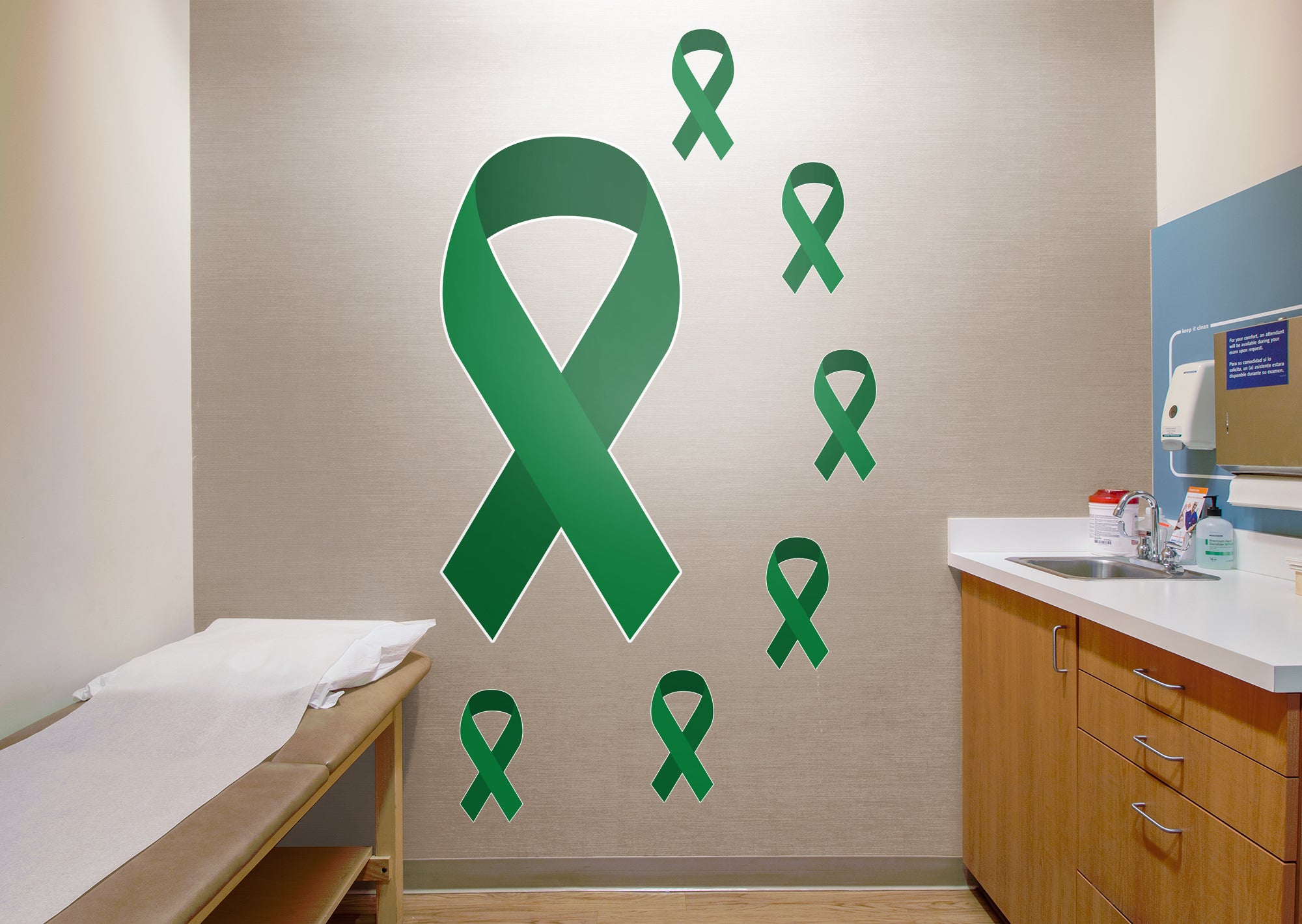 Colors of Cancer Ribbons: American Cancer Society Removable Wall Decal Giant Kidney Cancer Ribbon + 6 Decals (24"W x 51"H) by Fa