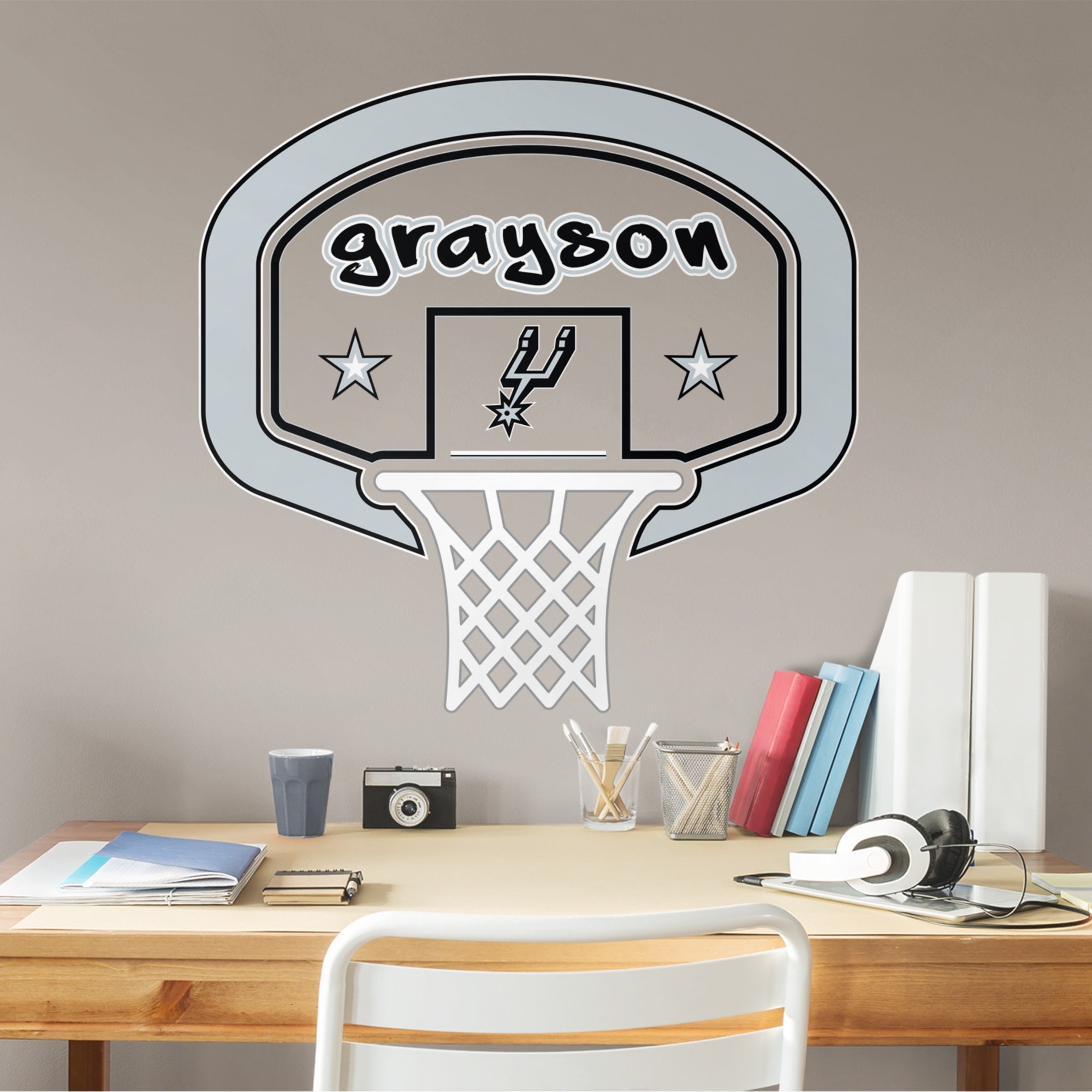 San Antonio Spurs: Personalized Name - Officially Licensed NBA Transfer Decal 40.0"W x 39.0"H by Fathead | Vinyl