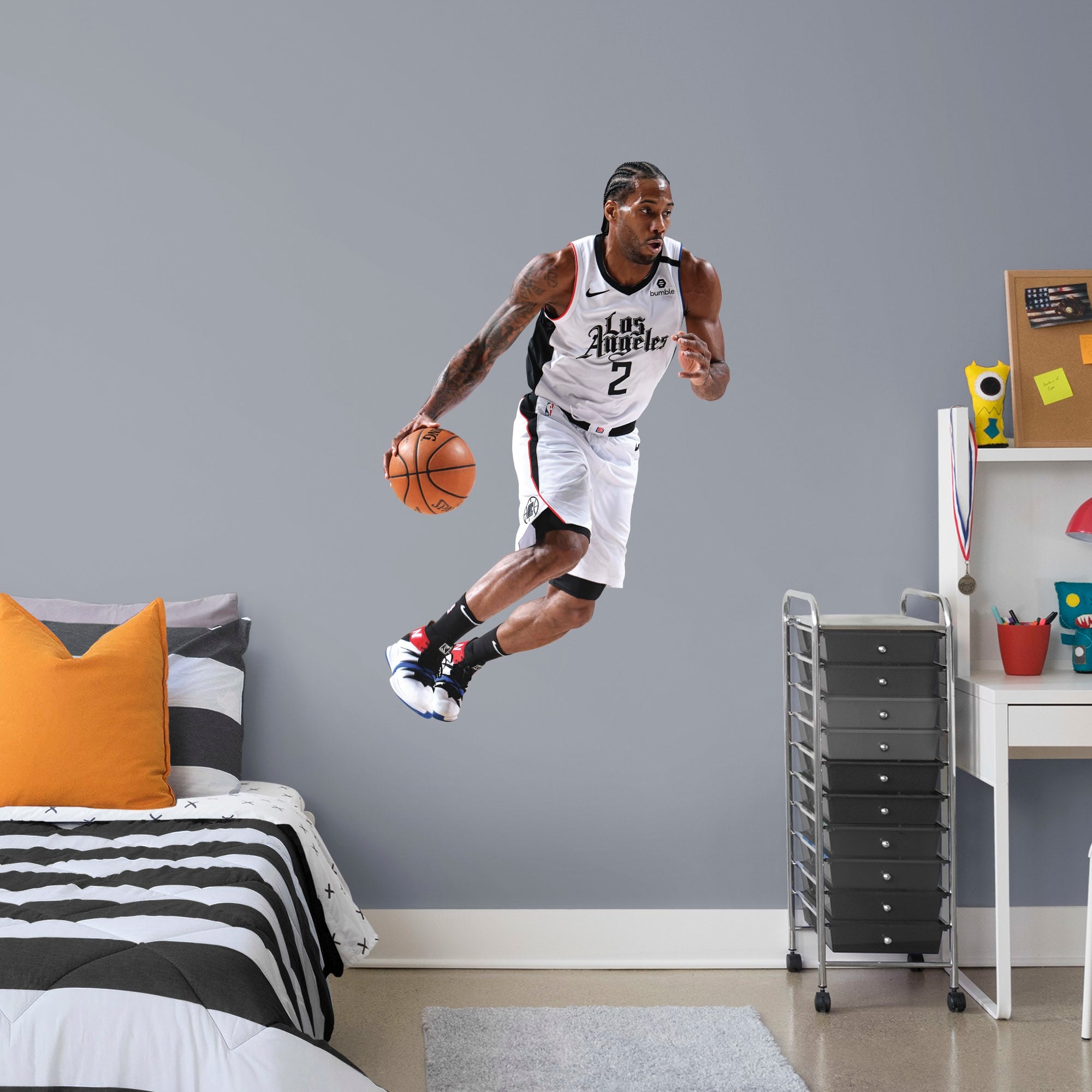 Kawhi Leonard for Los Angeles Clippers: City Jersey - Officially Licensed NBA Removable Wall Decal Giant Athlete + 2 Decals (31.