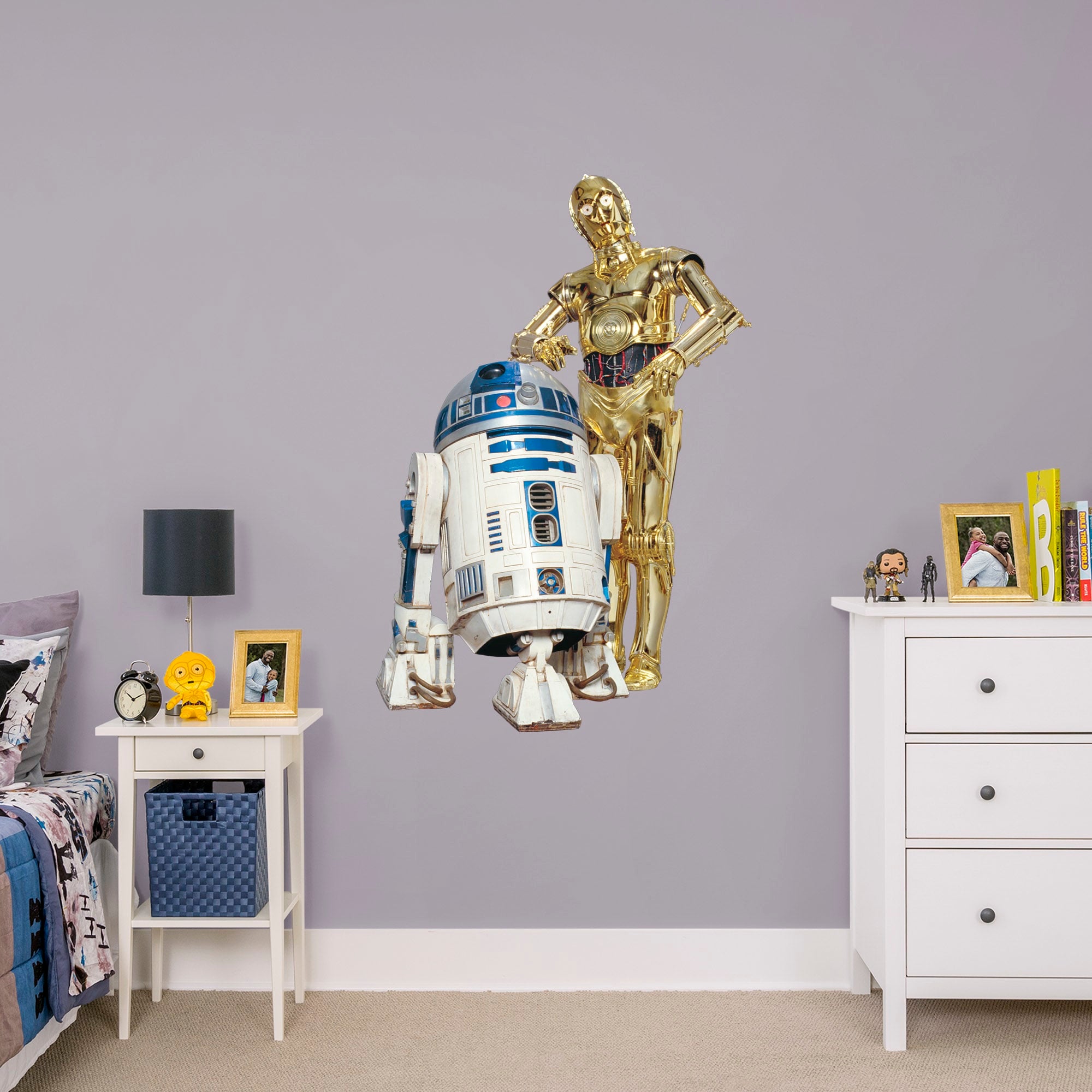C-3PO & R2-D2 - Officially Licensed Removable Wall Decal Giant Character + 2 Decals (34"W x 51"H) by Fathead | Vinyl