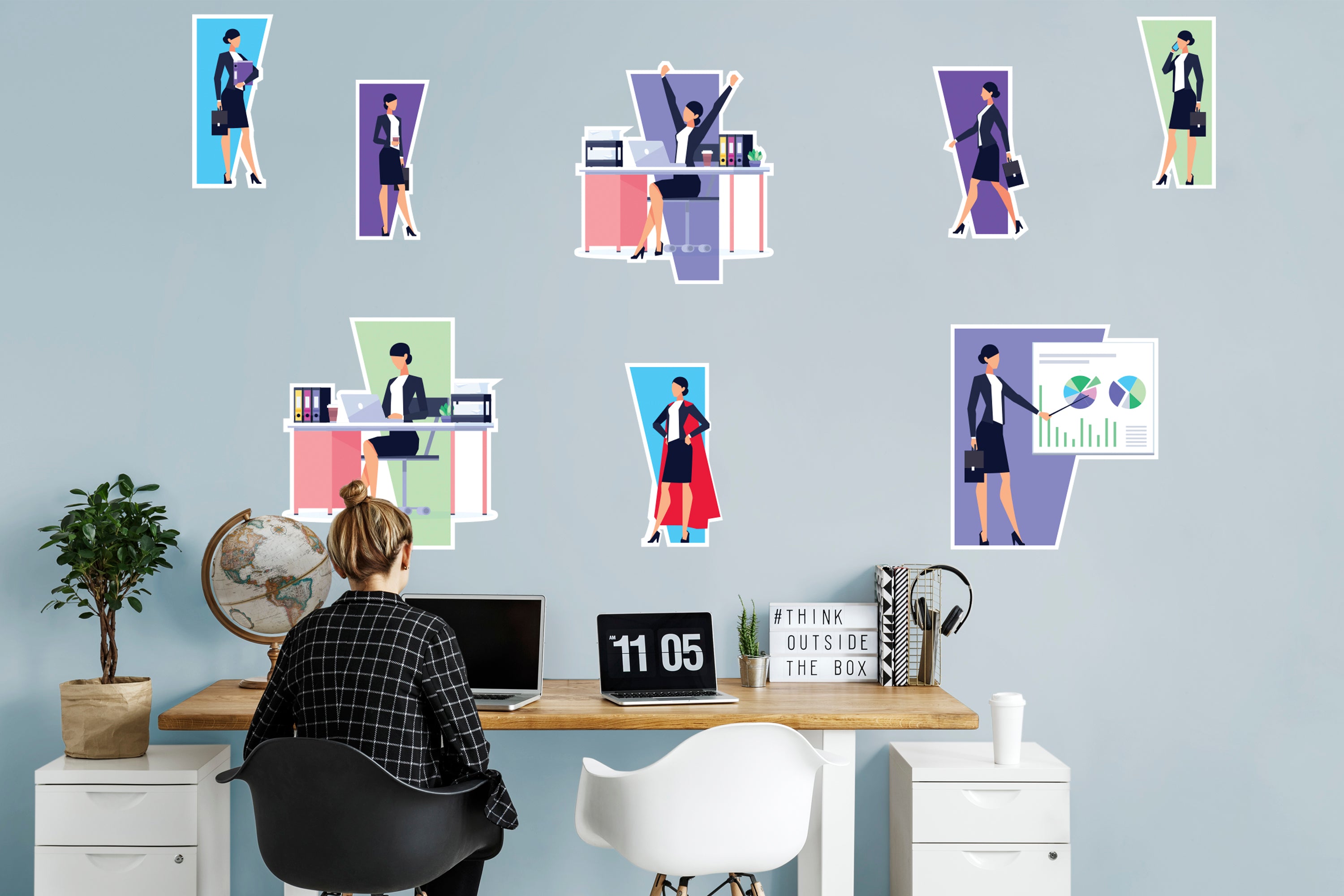 Women in Business Woman Poses ONE Collection - Removable Wall Decal Collection (26"W x 28"H) by Fathead | Vinyl