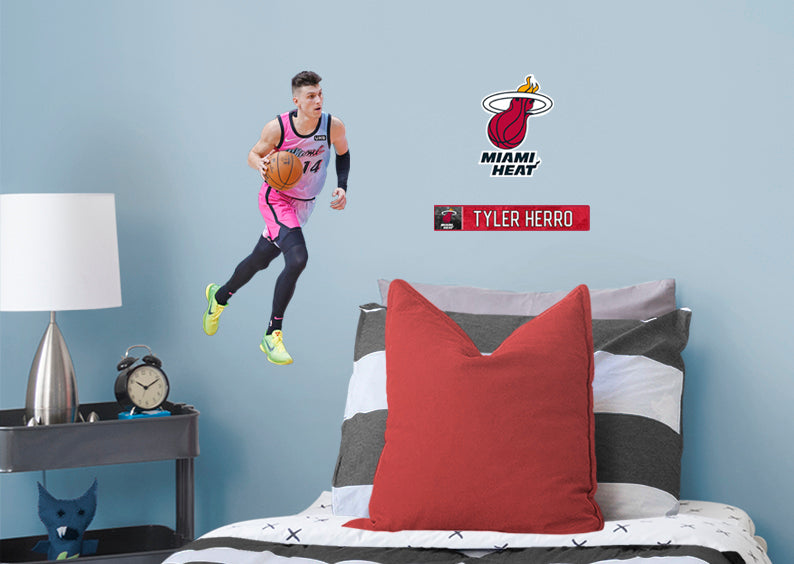 Tyler Herro 2021 Vice City for Miami Heat - Officially Licensed NBA Removable Wall Decal Large by Fathead | Vinyl