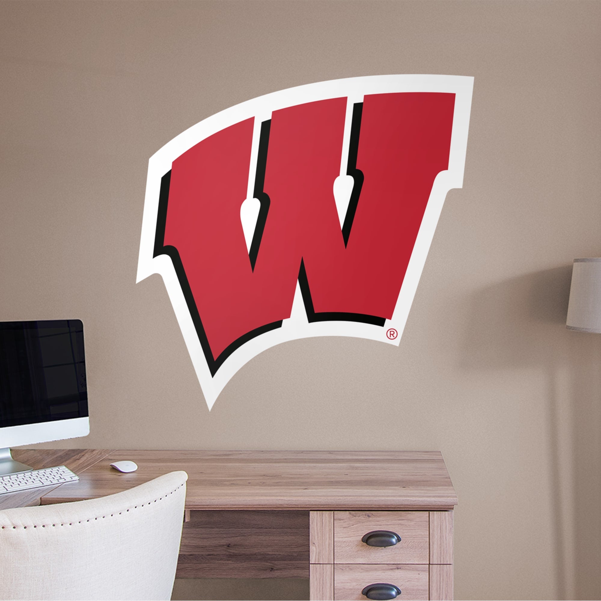 Wisconsin Badgers: Logo - Officially Licensed Removable Wall Decal 43.0"W x 43.0"H by Fathead | Vinyl