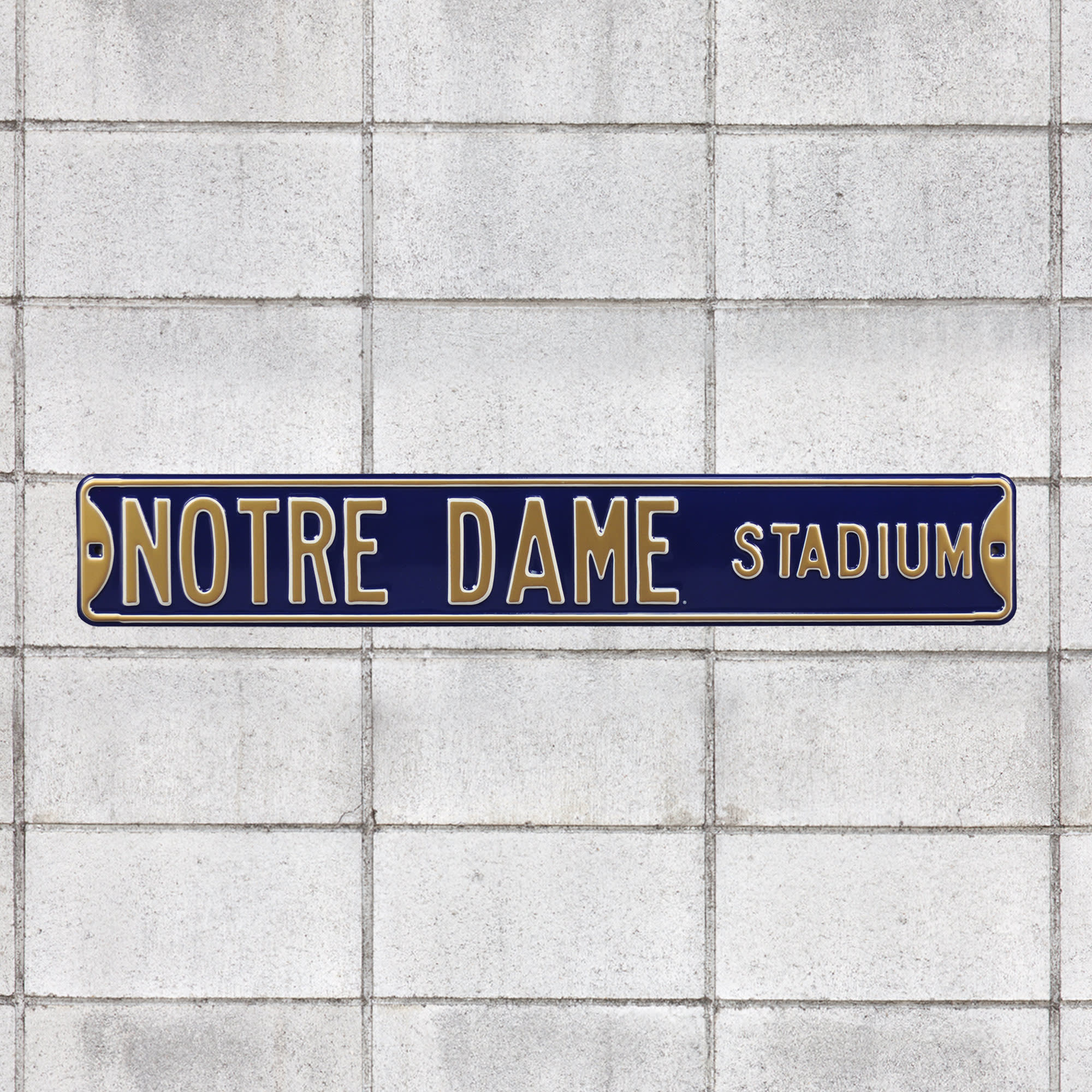 Notre Dame Fighting Irish: Notre Dame Stadium - Officially Licensed Metal Street Sign 36.0"W x 6.0"H by Fathead | 100% Steel