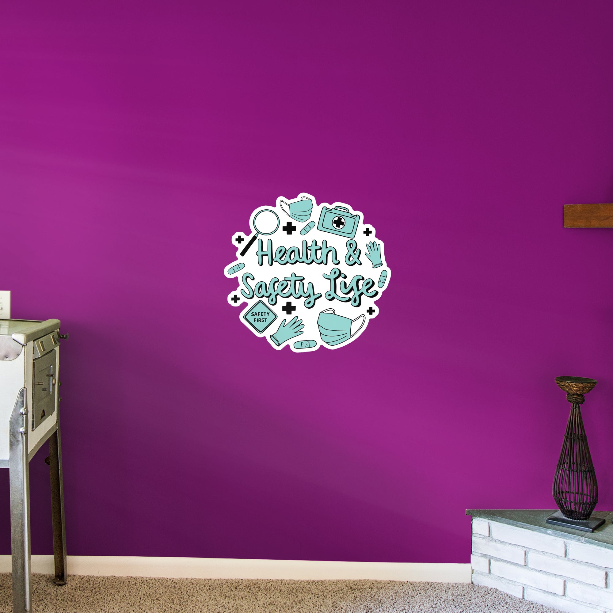 Health Safety Life - Officially Licensed Big Moods Removable Wall Decal XL by Fathead | Vinyl