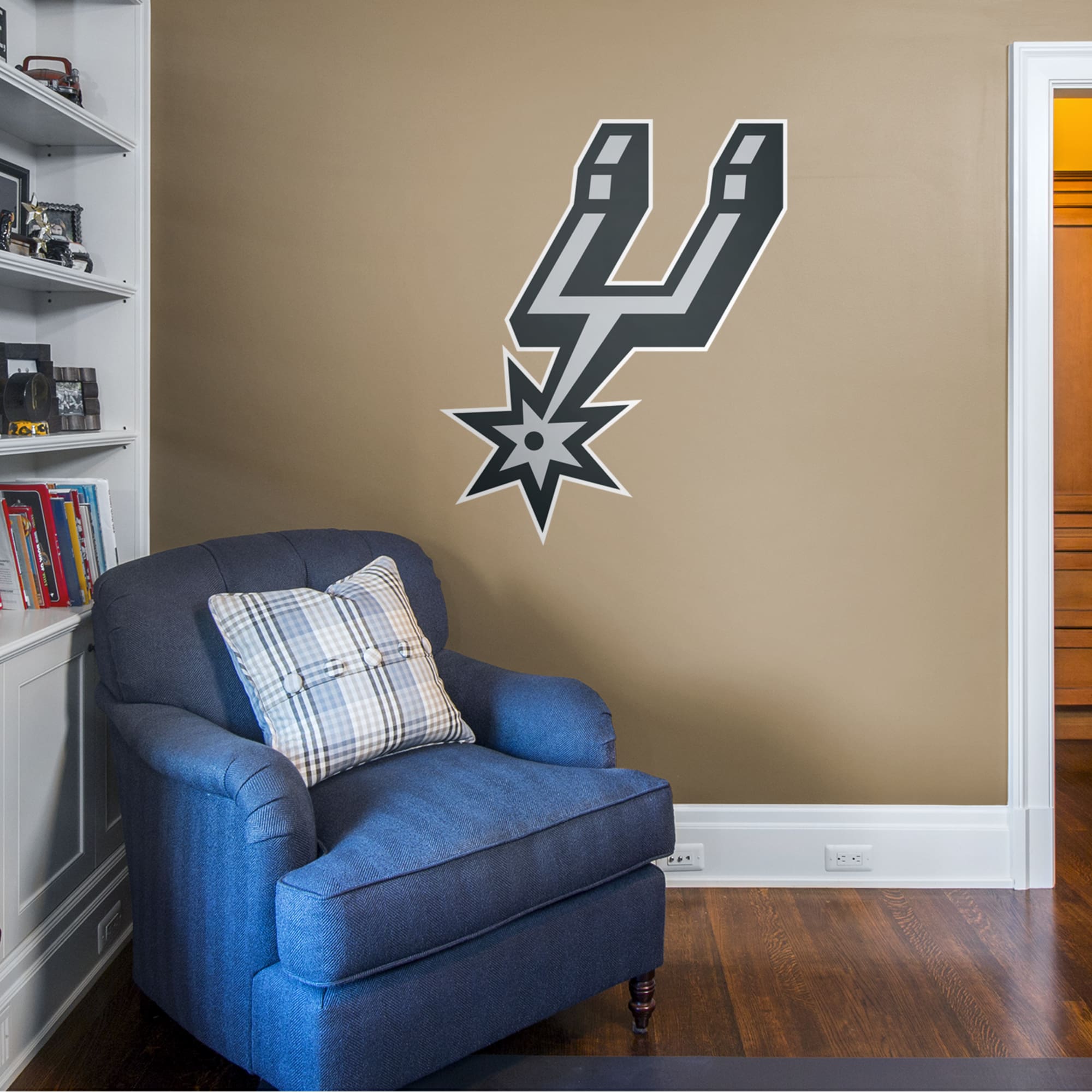 San Antonio Spurs: Logo - Officially Licensed NBA Removable Wall Decal Giant Logo (39"W x 47"H) by Fathead | Vinyl