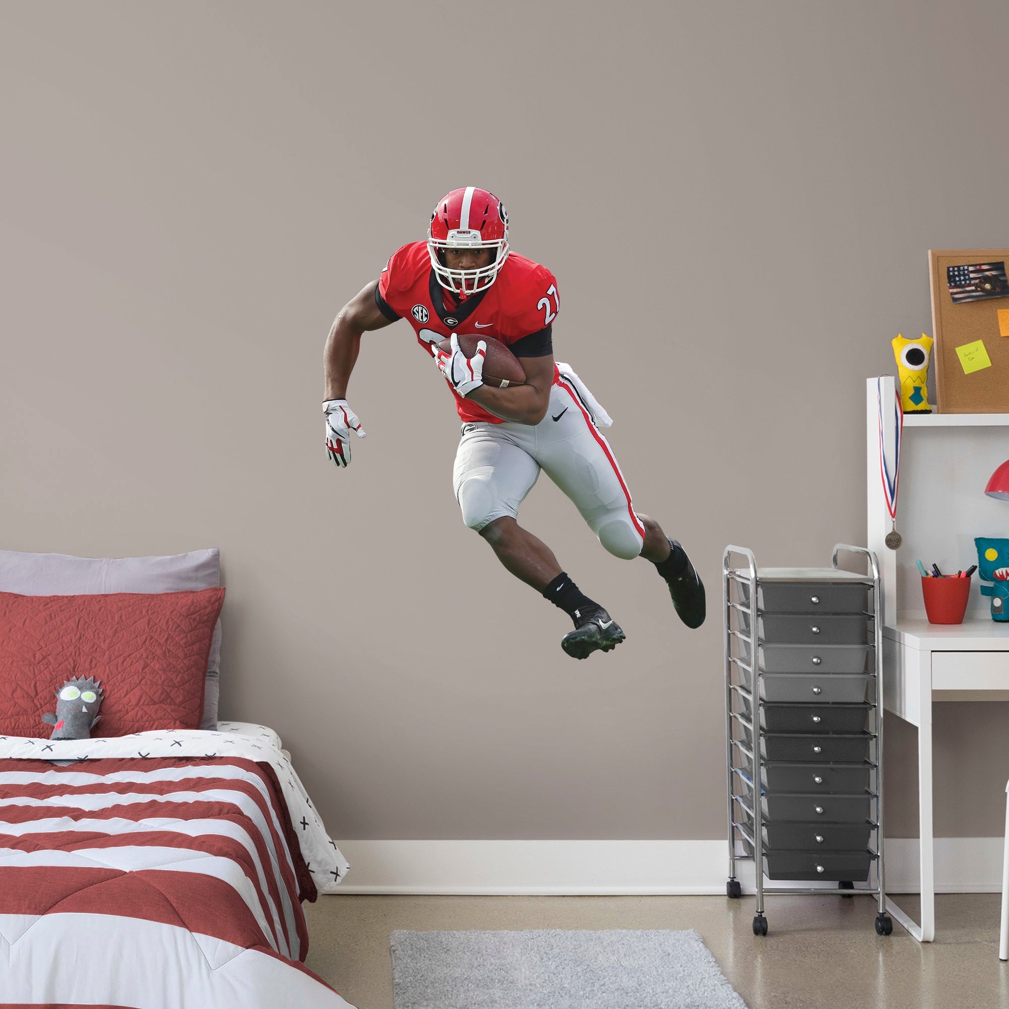 Nick Chubb for Georgia Bulldogs: Georgia - Officially Licensed Removable Wall Decal Giant Athlete + 2 Decals (40"W x 50"H) by Fa