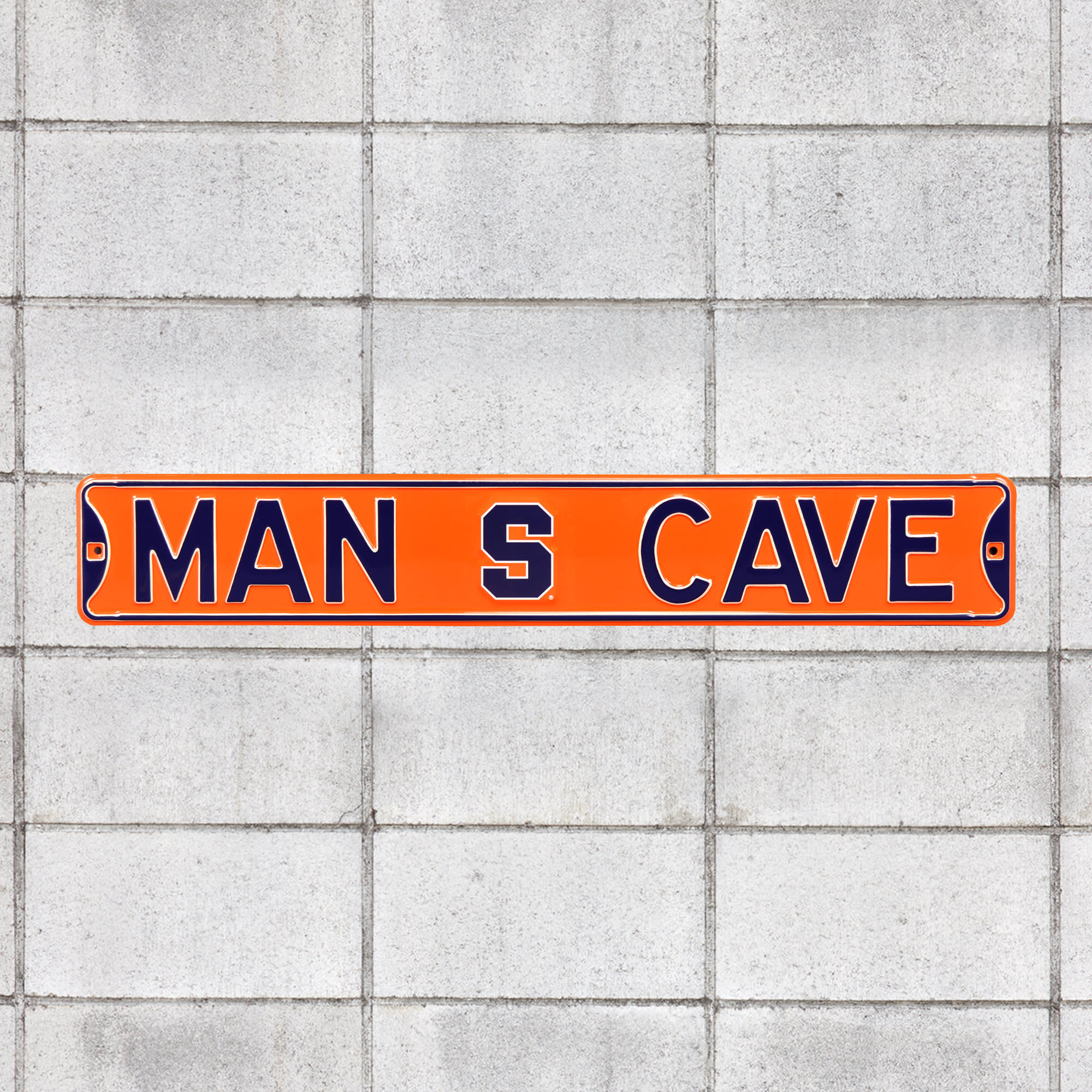 Syracuse Orange for Syracuse Orangemen: Man Cave - Officially Licensed Metal Street Sign 36.0"W x 6.0"H by Fathead | 100% Steel