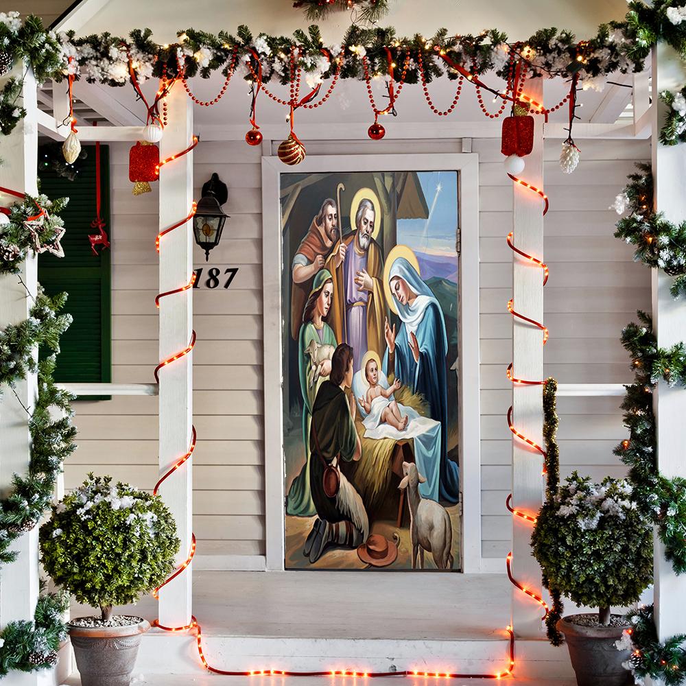 Nativity Scene Door Cover 36x96 by Fathead | Polyester