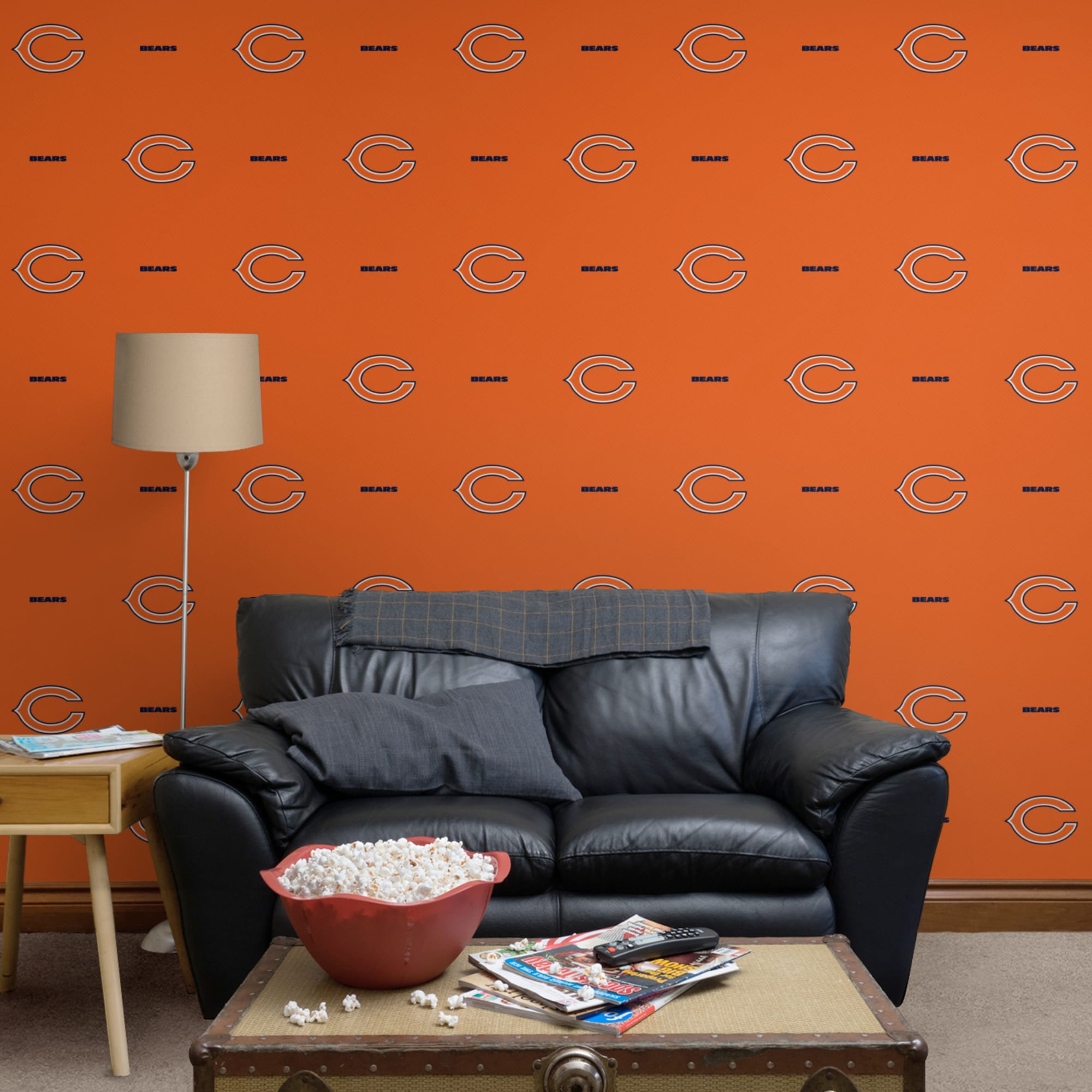 Chicago Bears: Line Pattern - Officially Licensed NFL Removable Wallpaper 12" x 12" Sample by Fathead