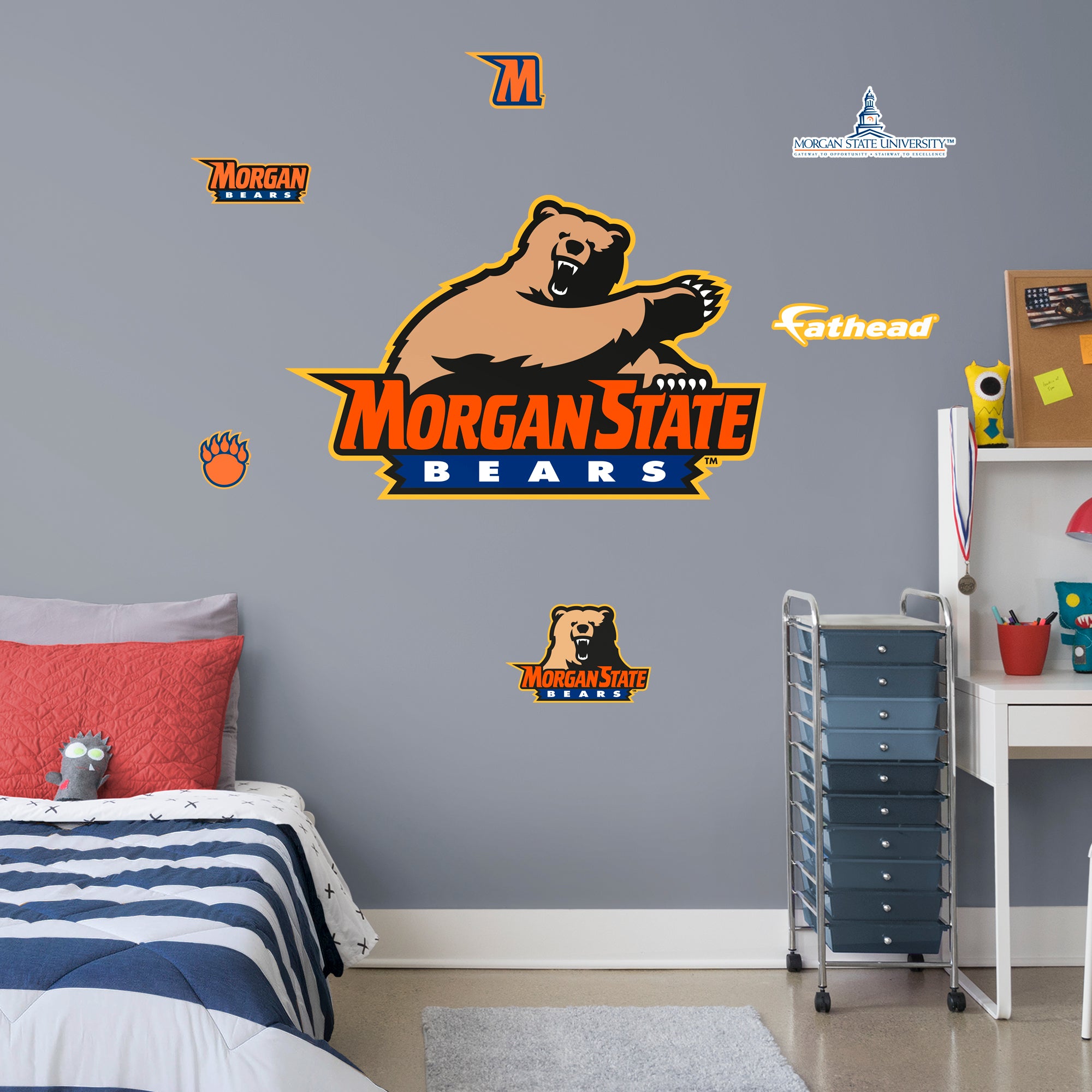 Morgan State University RealBig Logo - Officially Licensed NCAA Removable Wall Decal Giant Decal (30"W x 48"H) by Fathead | Viny