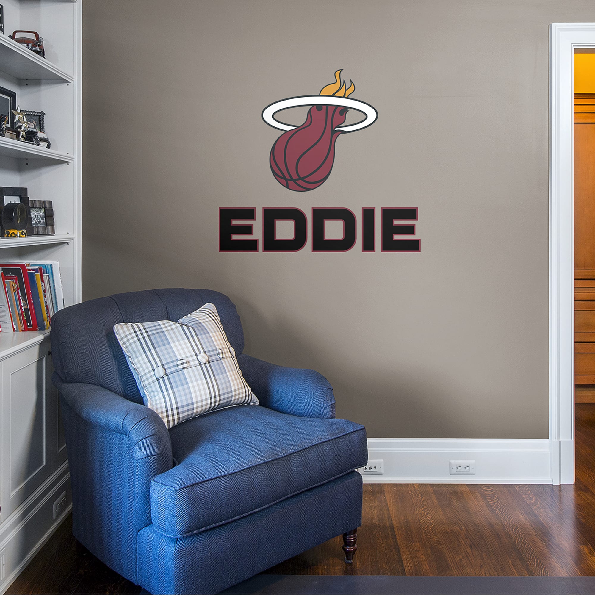 Miami Heat: Stacked Personalized Name - Officially Licensed NBA Transfer Decal in Black (52"W x 39.5"H) by Fathead | Vinyl