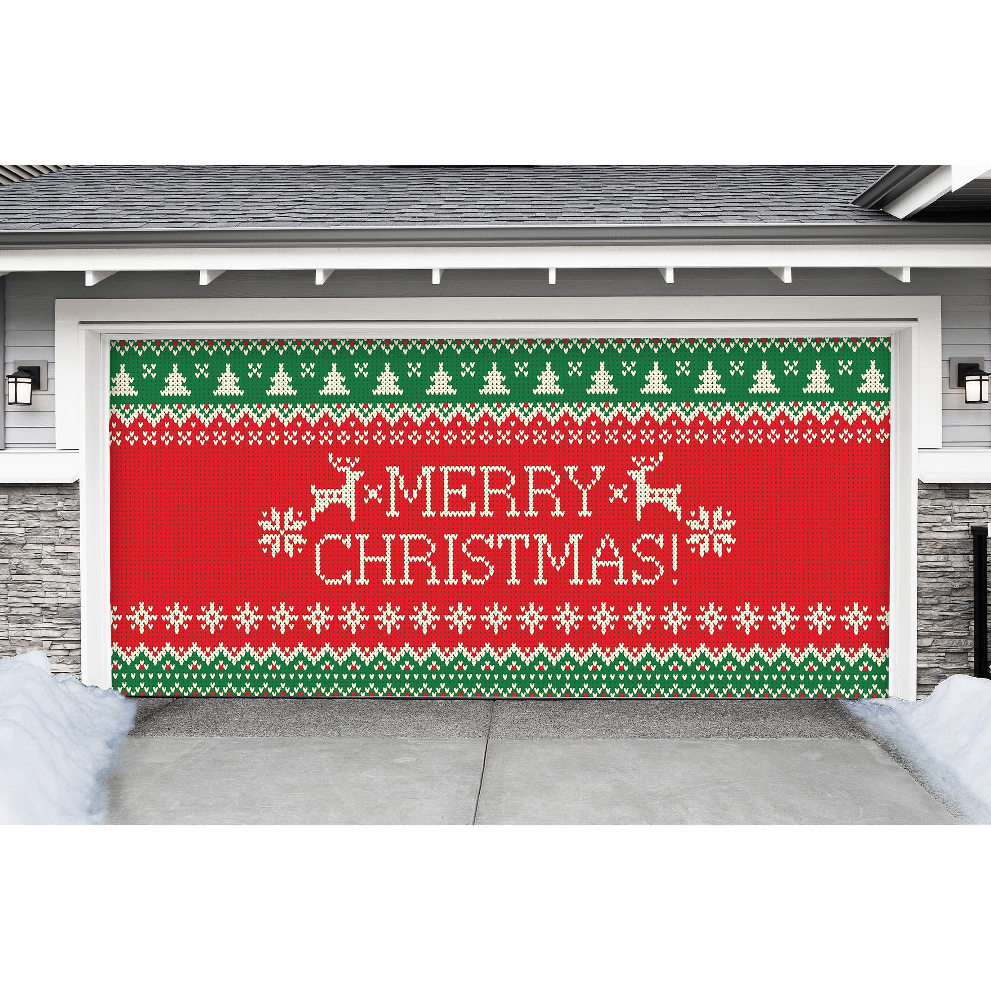 Ugly Sweater: Merry Christmas - Garage Door Banner 16 x 8 Double by Fathead | Vinyl