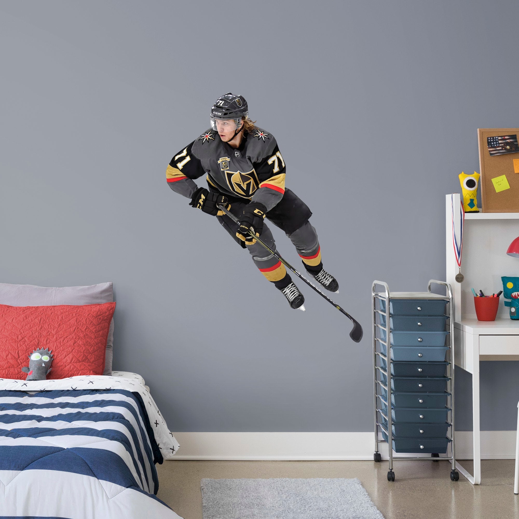 William Karlsson for Vegas Golden Knights - Officially Licensed NHL Removable Wall Decal Giant Athlete + 2 Decals (38"W x 48"H)