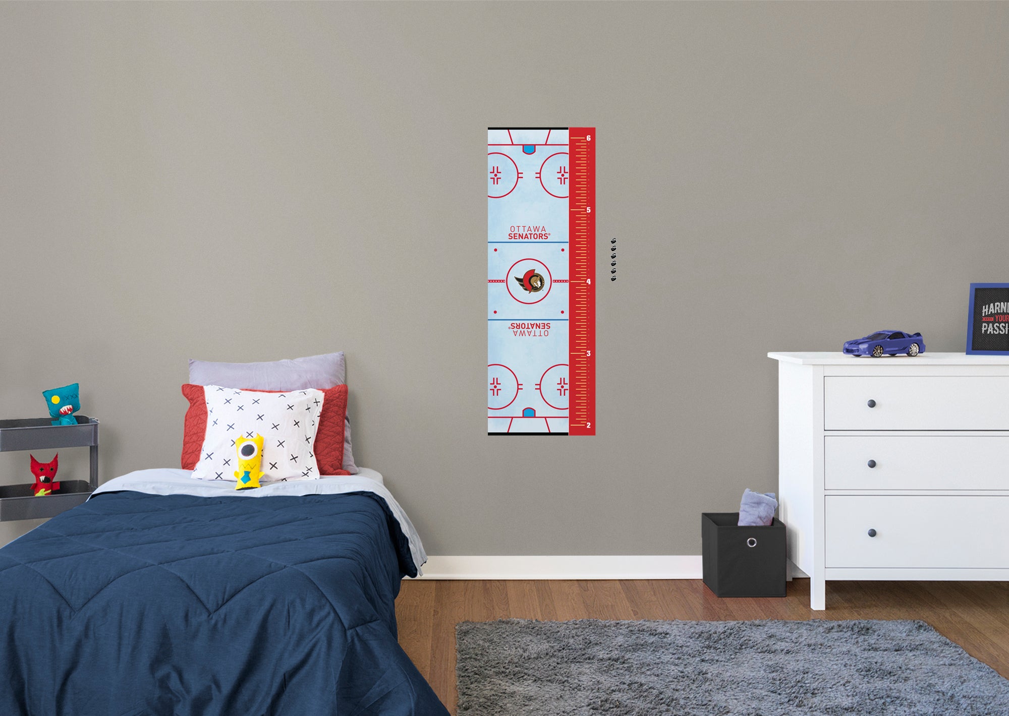 Ottawa Senators 2020 Rink Growth Chart - Officially Licensed NHL Removable Wall Decal Growth Chart (51"W x 17.5"H) by Fathead |