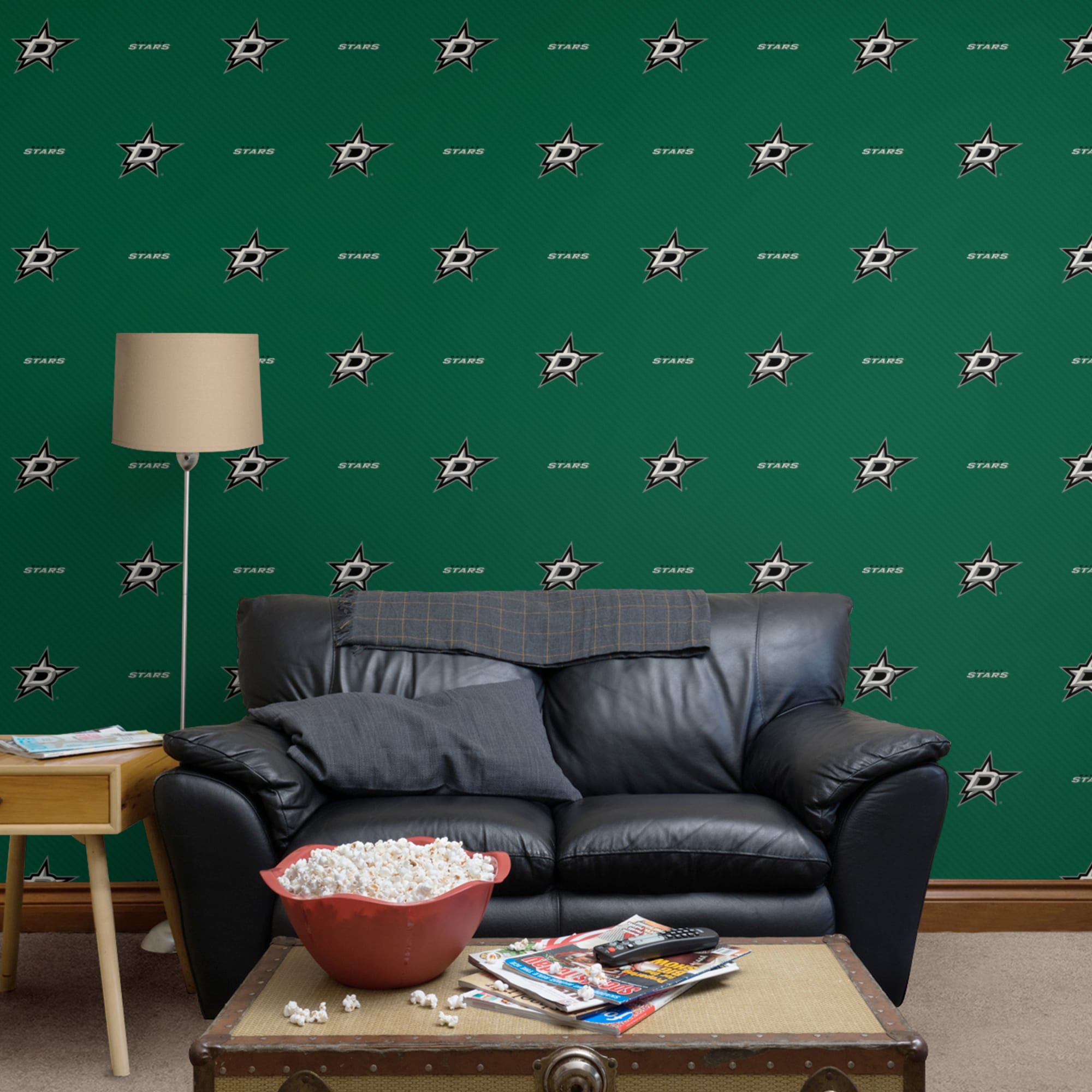 Dallas Stars: Stripes Pattern - Officially Licensed NHL Removable Wallpaper 12" x 12" Sample by Fathead