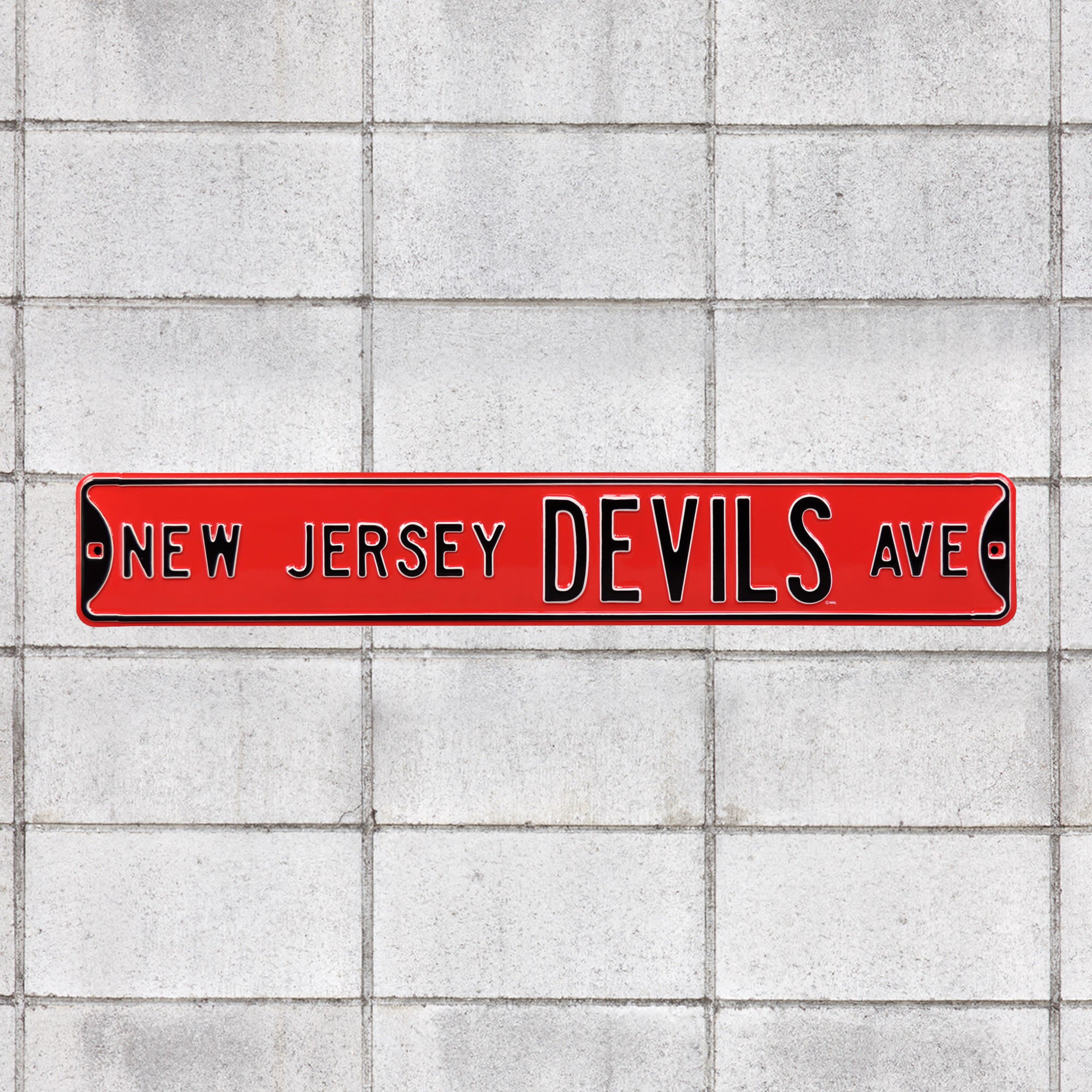 New Jersey Devils: New Jersey Devils Avenue - Officially Licensed NHL Metal Street Sign 36.0"W x 6.0"H by Fathead | 100% Steel