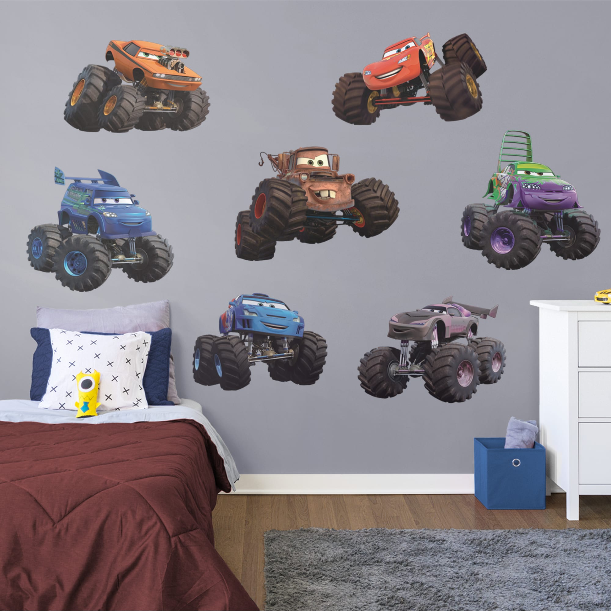 Cars: Monster Trucks Collection - Officially Licensed Disney/PIXAR Removable Wall Decals 79.0"W x 52.0"H by Fathead | Vinyl
