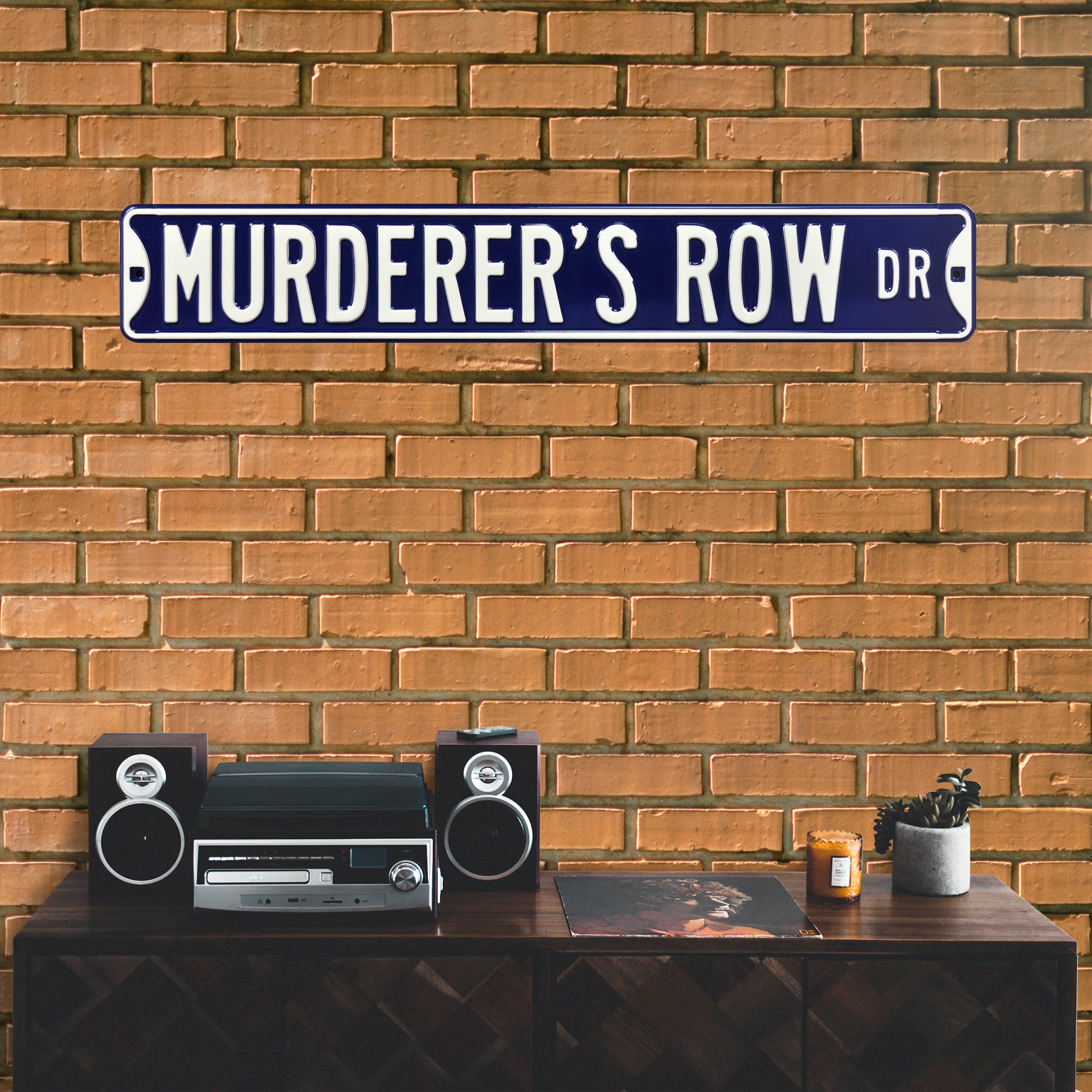 New York Yankees Steel Street Sign-MURDERERS ROW 36" W x 6" H by Fathead