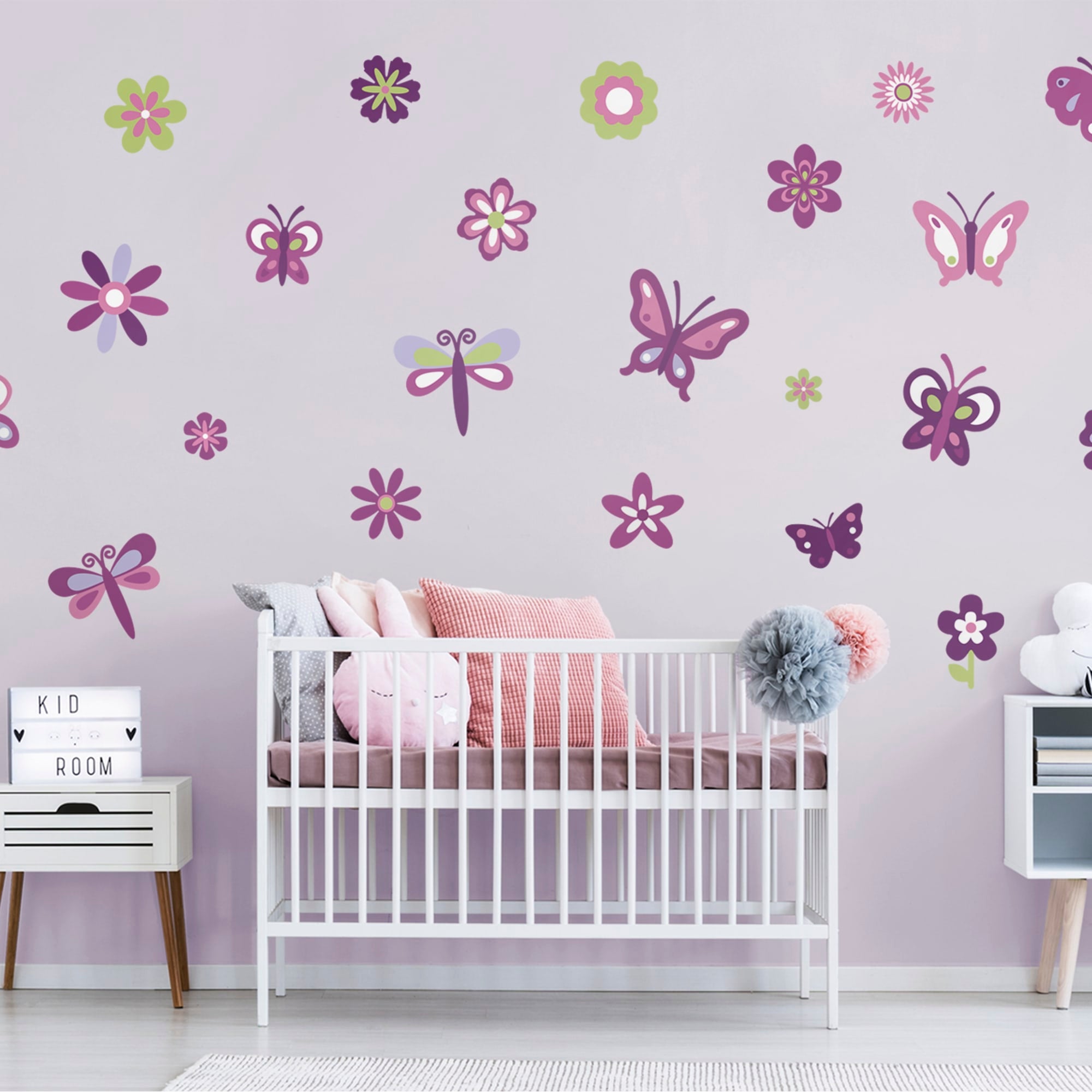 Nursery: Butterfly & Garden Collection - Removable Vinyl Decal 52.0"W x 39.5"H by Fathead