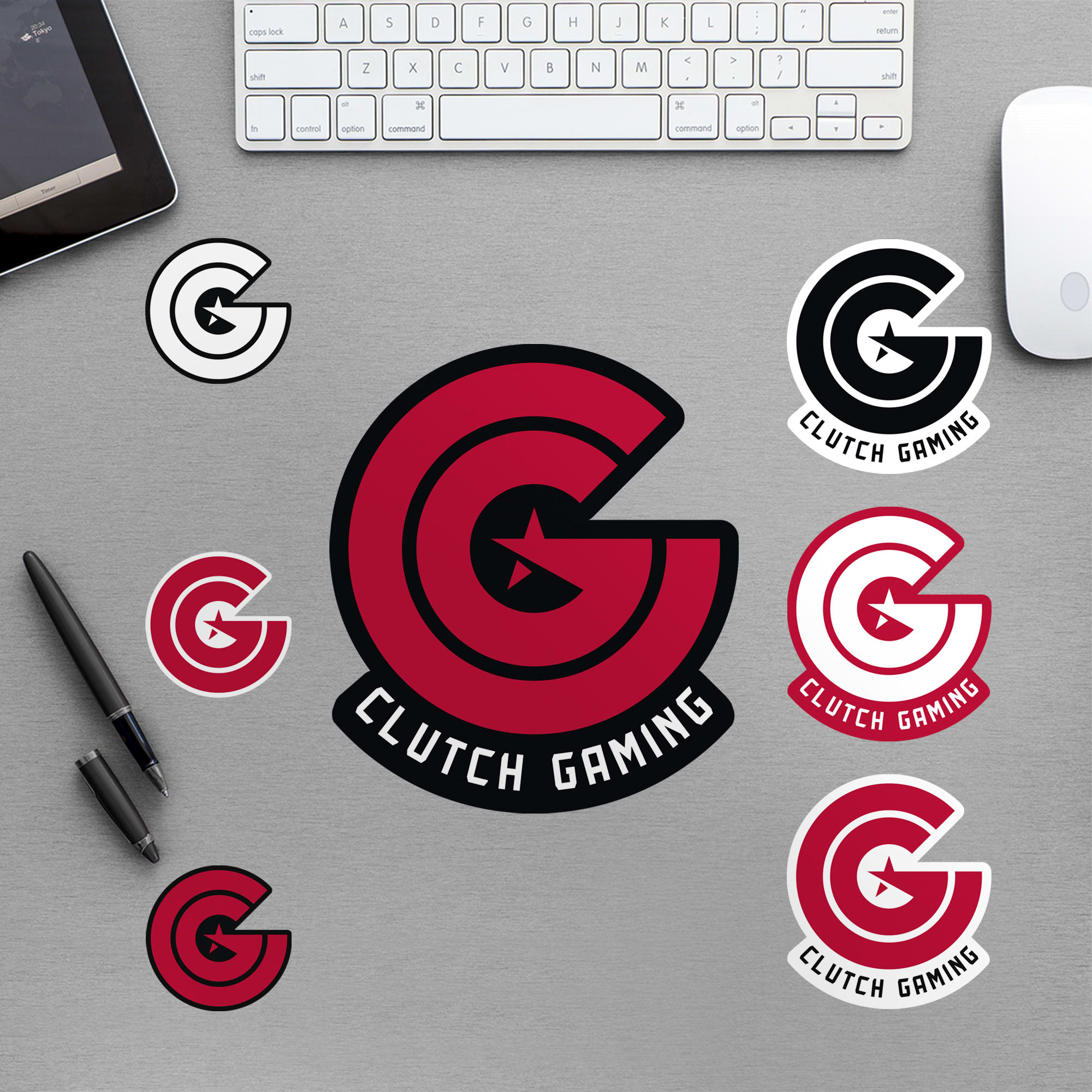 CLUTCH GAMING: LOGO ASSORTMENT - REMOVABLE LAPTOP DECALS by Fathead | Vinyl
