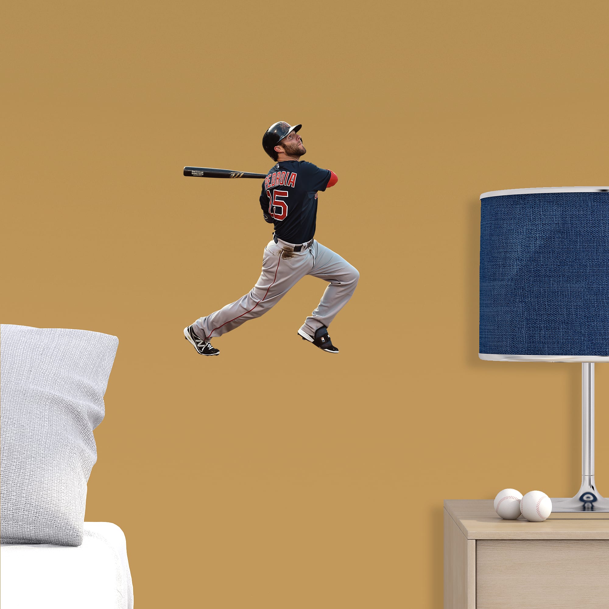 Dustin Pedroia for Boston Red Sox - Officially Licensed MLB Removable Wall Decal 12.0"W x 16.0"H by Fathead | Vinyl