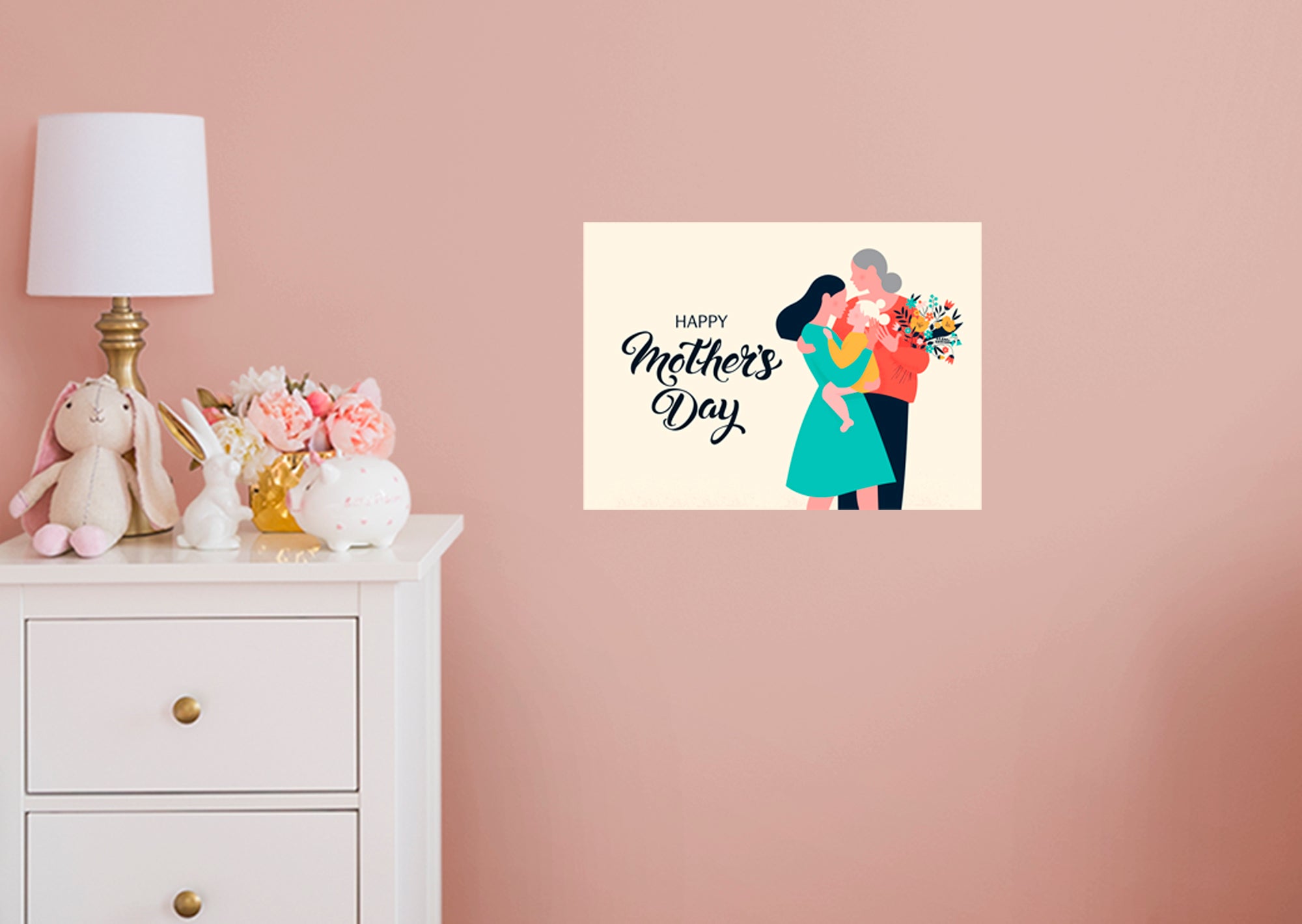 Mothers Day Three Generations Mural - Removable Wall Decal Large by Fathead | Vinyl
