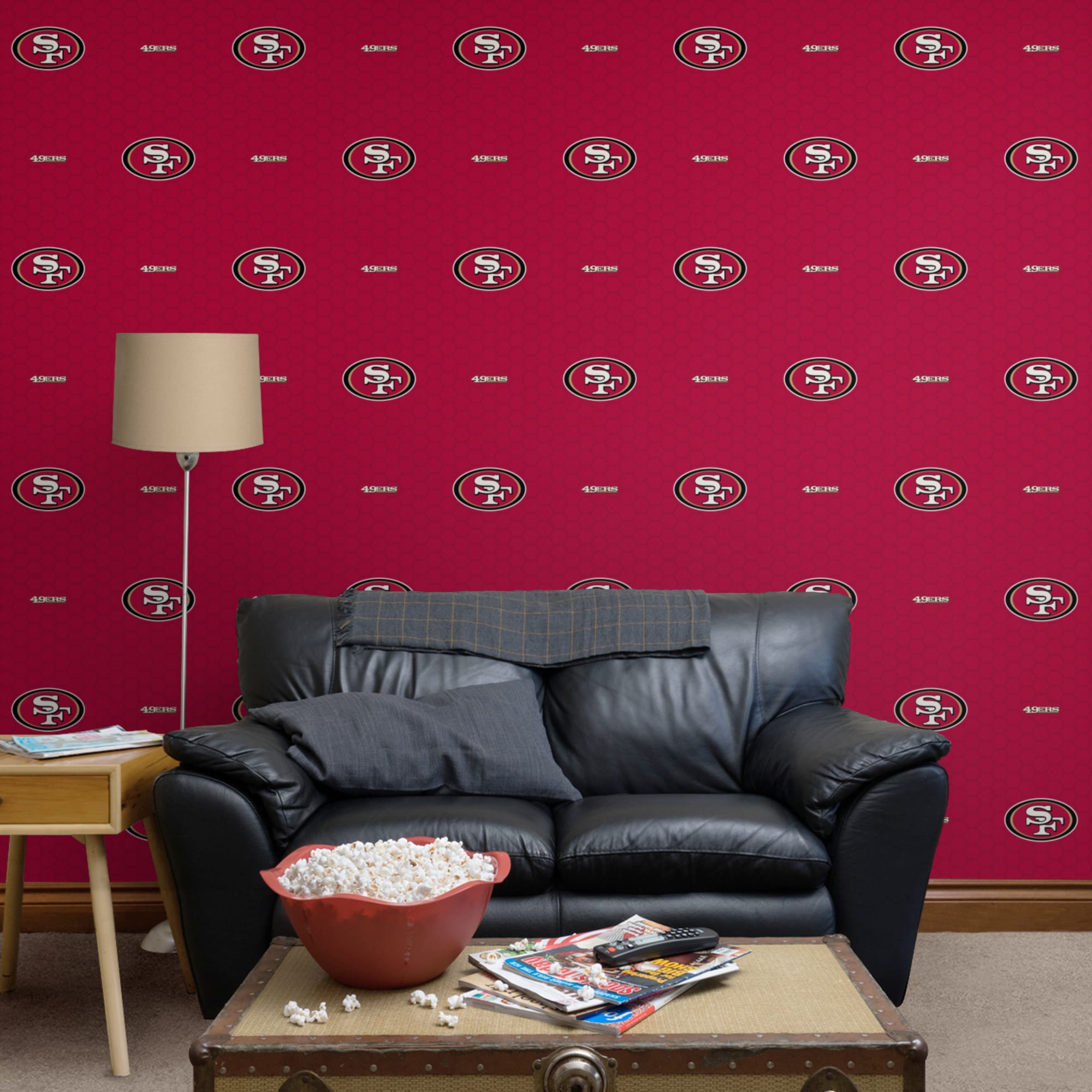 San Francisco 49ers: Logo Pattern - Officially Licensed NFL Removable Wallpaper 12" x 12" Sample by Fathead