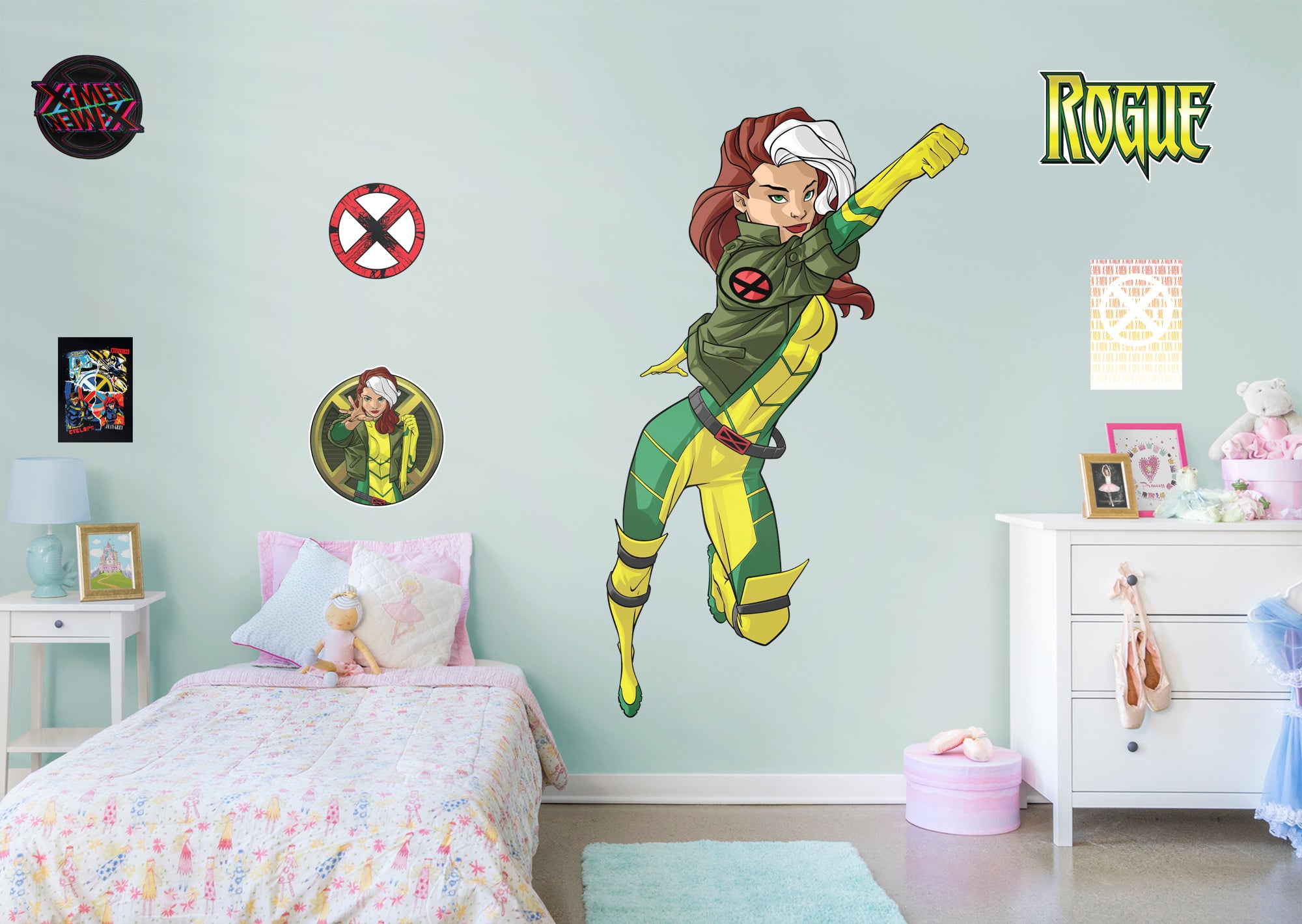 X-Men Rogue RealBig - Officially Licensed Marvel Removable Wall Decal Life-Size Character + 6 Decals (46"W x 78"H) by Fathead |