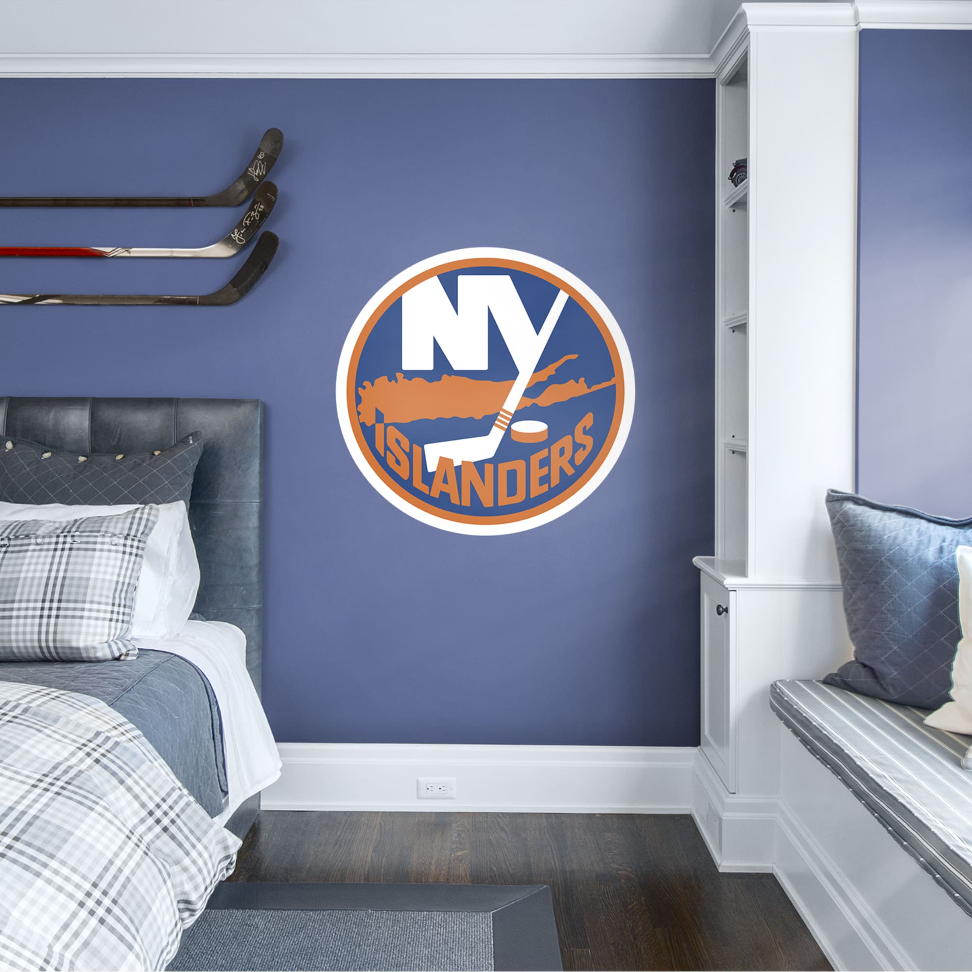 New York Islanders: Logo - Officially Licensed NHL Removable Wall Decal Giant Logo (38"W x 37"H) by Fathead | Vinyl