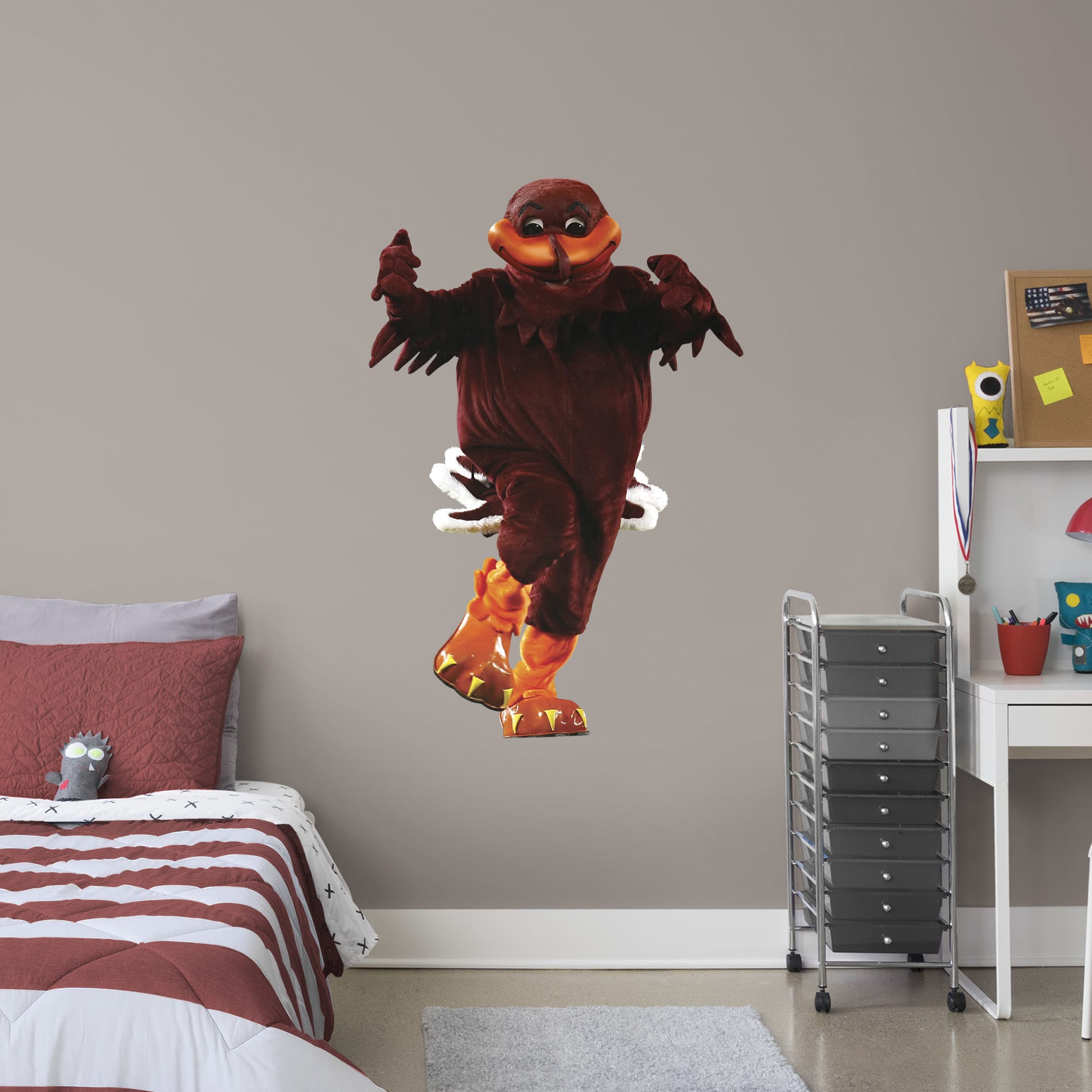 Virginia Tech Hokies: Hokiebird Mascot - Officially Licensed Removable Wall Decal Giant Mascot + 2 Decals (33"W x 51"H) by Fathe