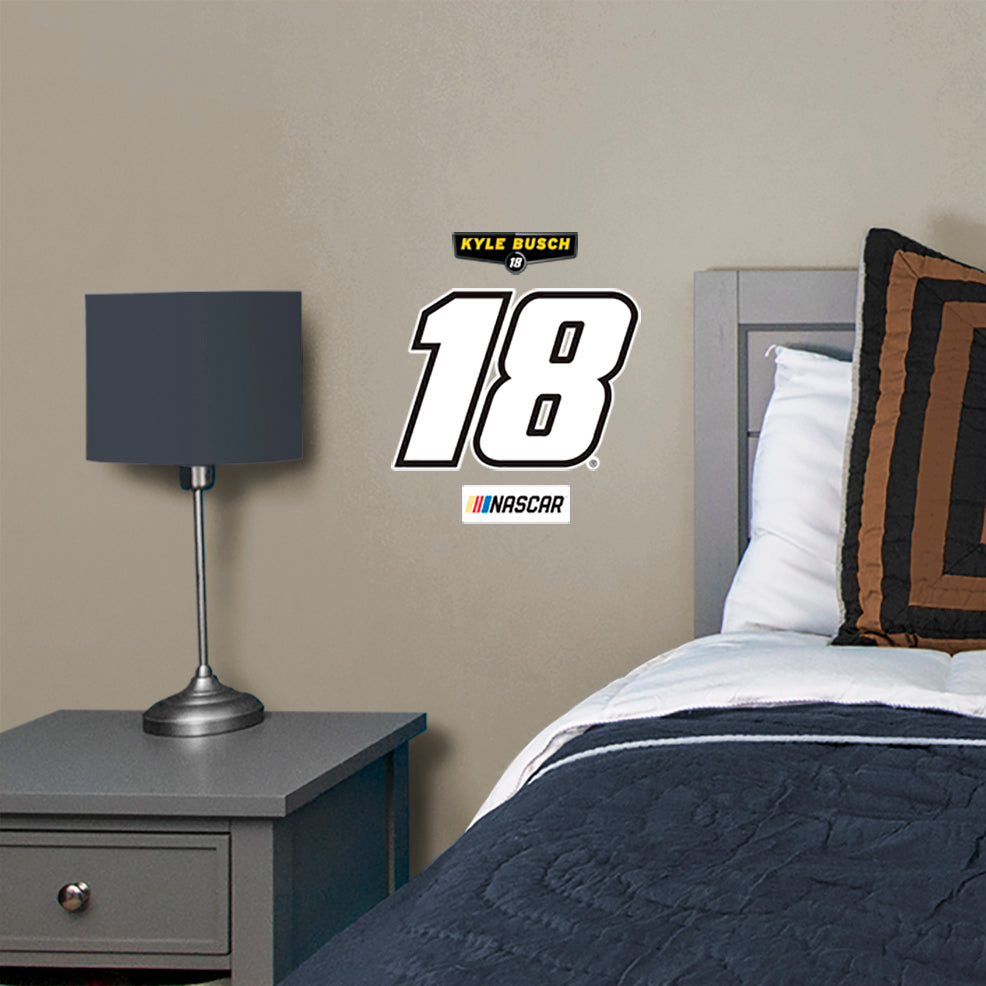 Kyle Busch 2021 #18 Logo - Officially Licensed NASCAR Removable Wall Decal Large by Fathead | Vinyl