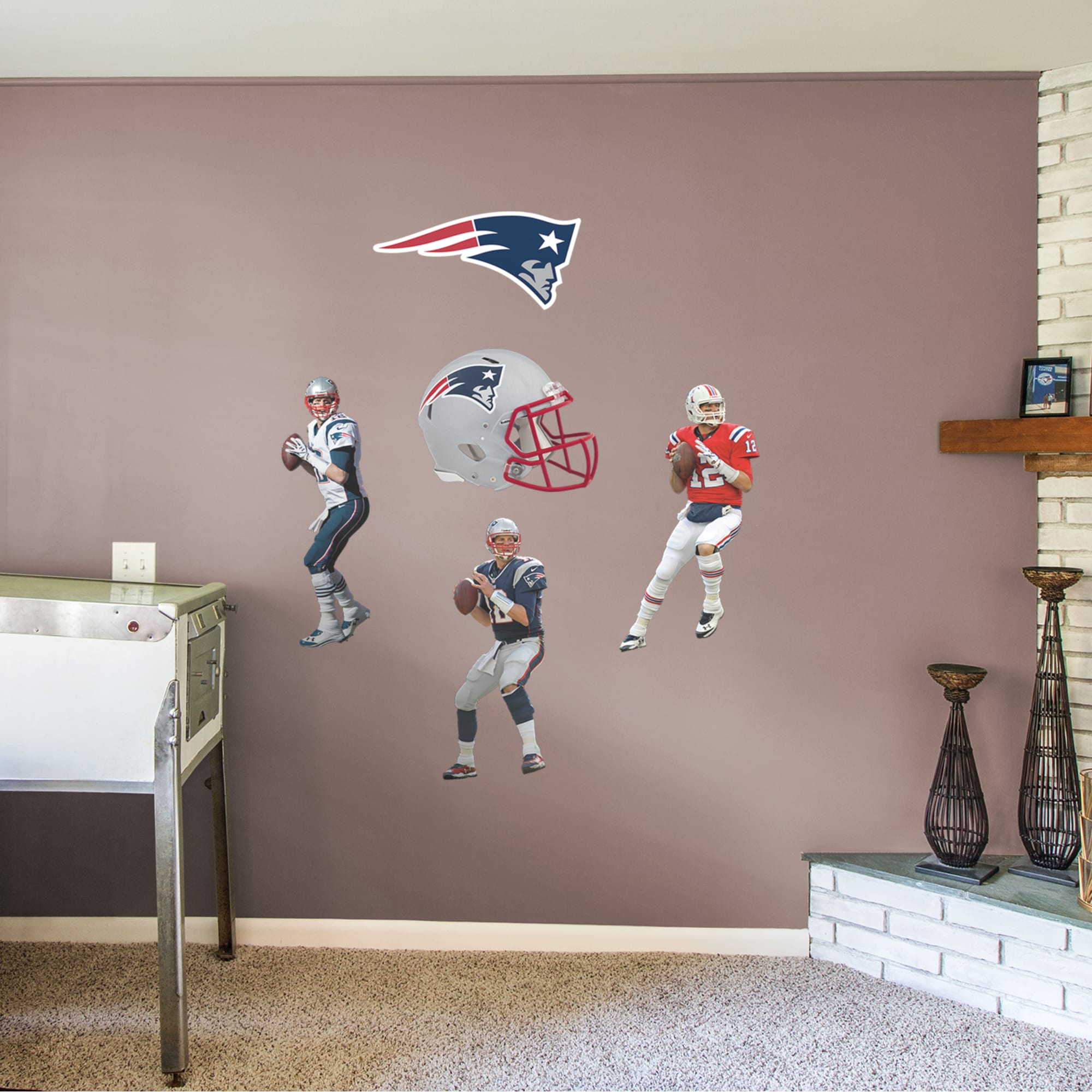 Tom Brady for New England Patriots: Hero Pack - Officially Licensed NFL Removable Wall Decal 52.0"W x 39.5"H by Fathead | Vinyl