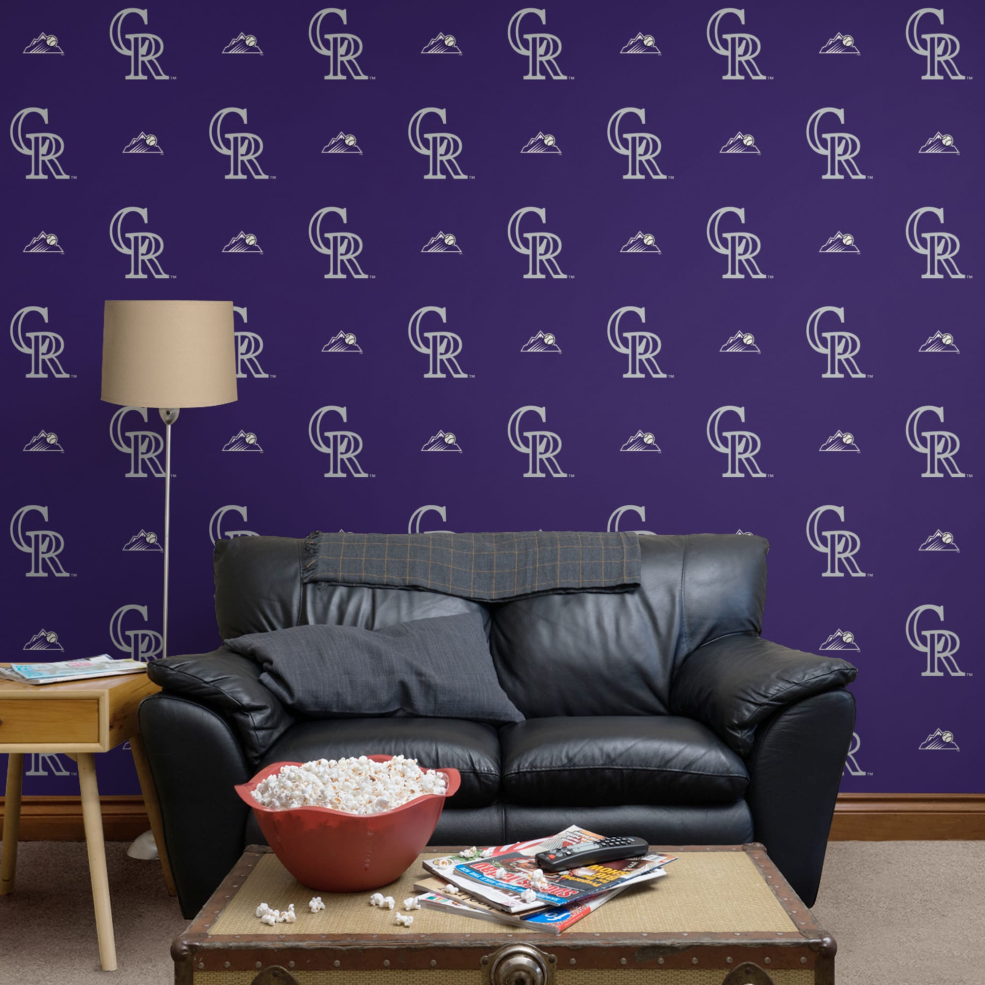 Colorado Rockies: Logo Pattern - Officially Licensed Removable Wallpaper 12" x 12" Sample by Fathead