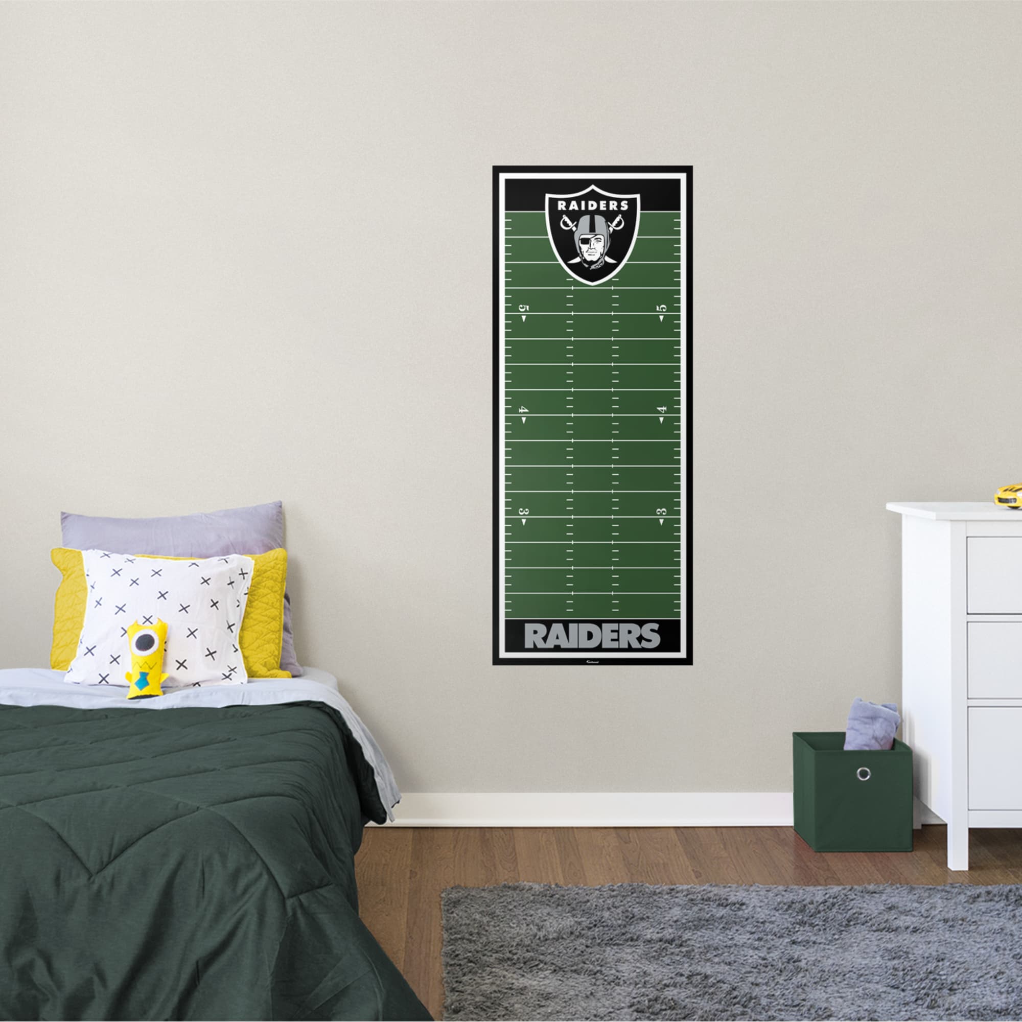 Las Vegas Raiders: Growth Chart - Officially Licensed NFL Removable Wall Graphic 24.0"W x 59.0"H by Fathead | Vinyl