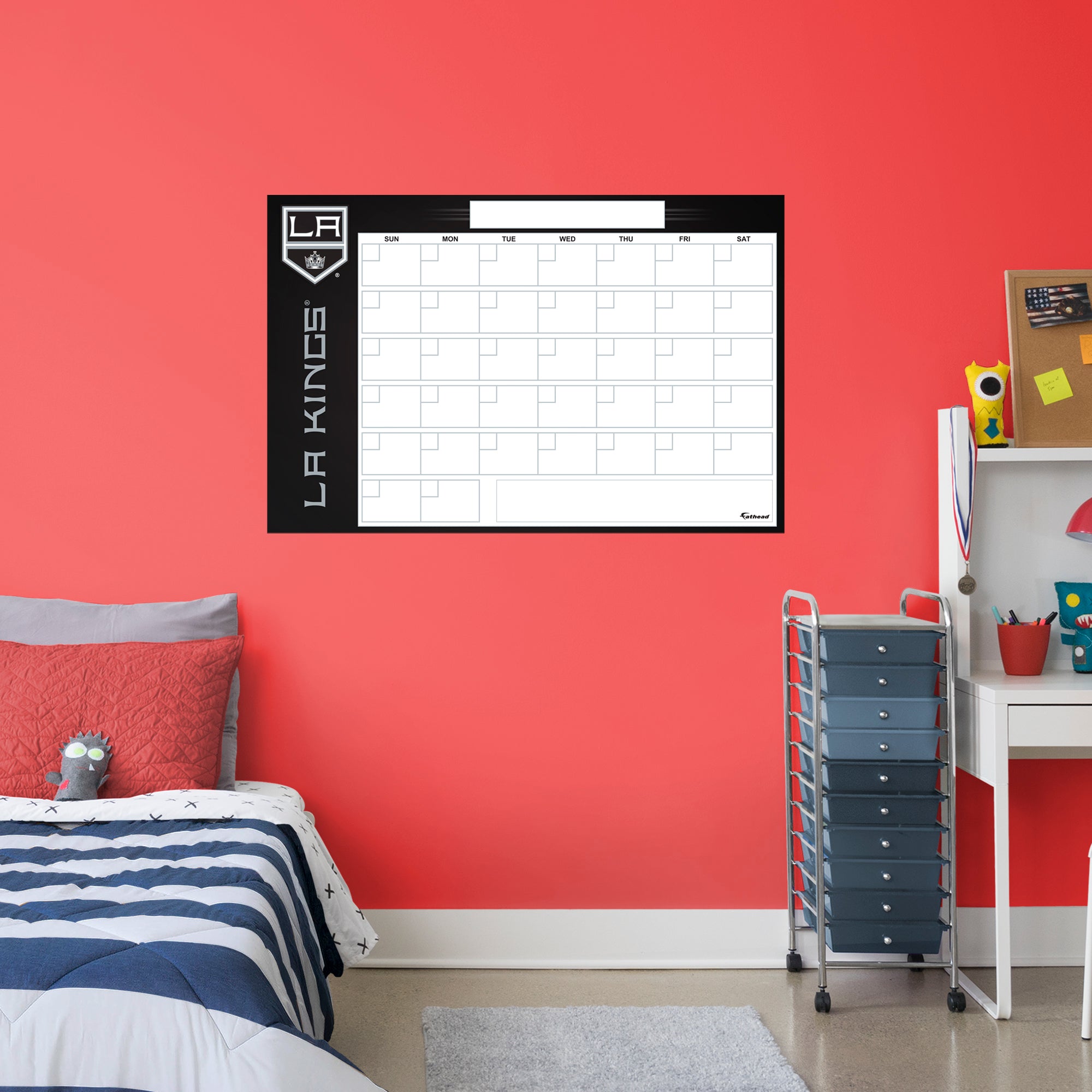 Los Angeles Kings Dry Erase Calendar - Officially Licensed NHL Removable Wall Decal Giant Decal (57"W x 34"H) by Fathead | Vinyl