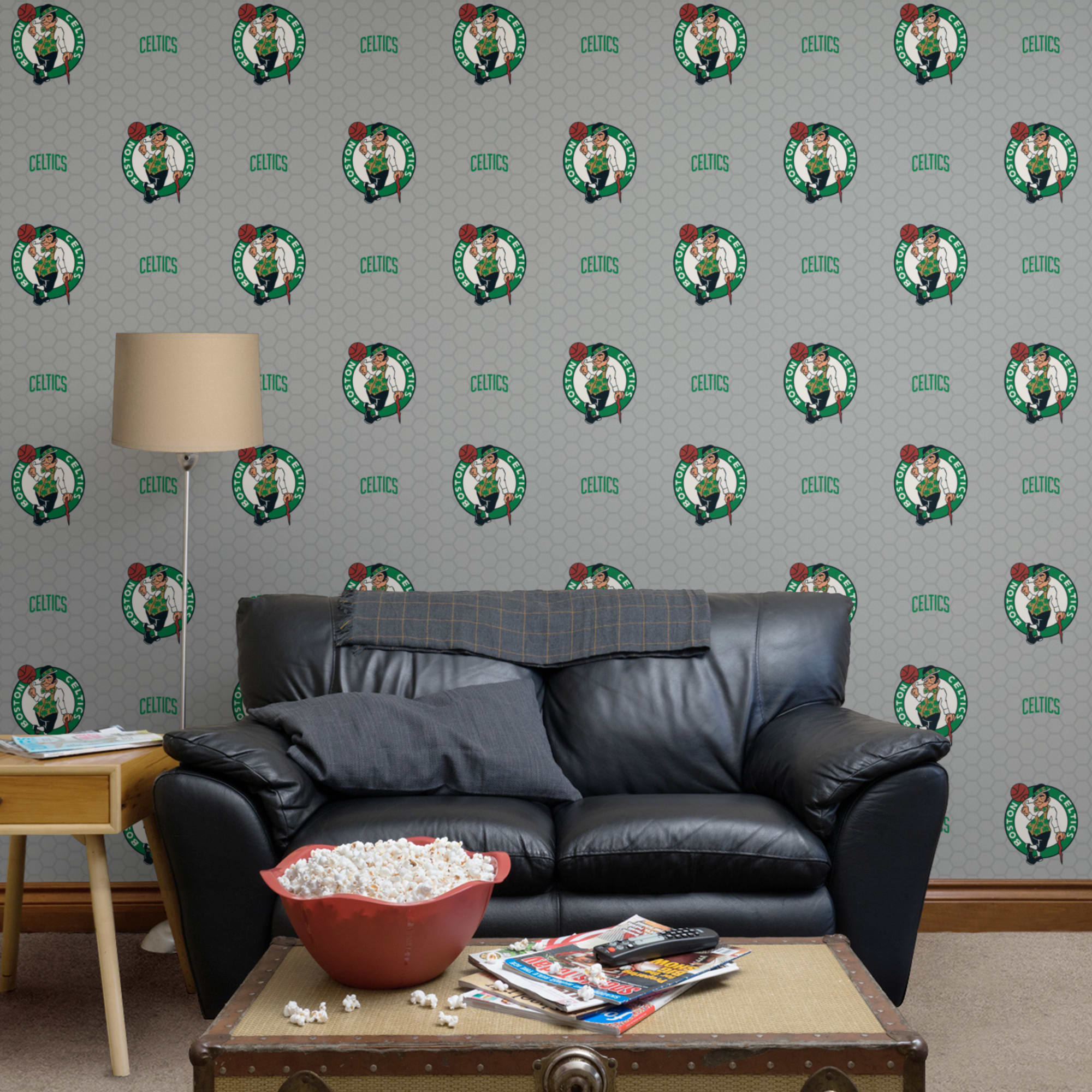 Boston Celtics: Logo Pattern - Officially Licensed Removable Wallpaper 12" x 12" Sample by Fathead