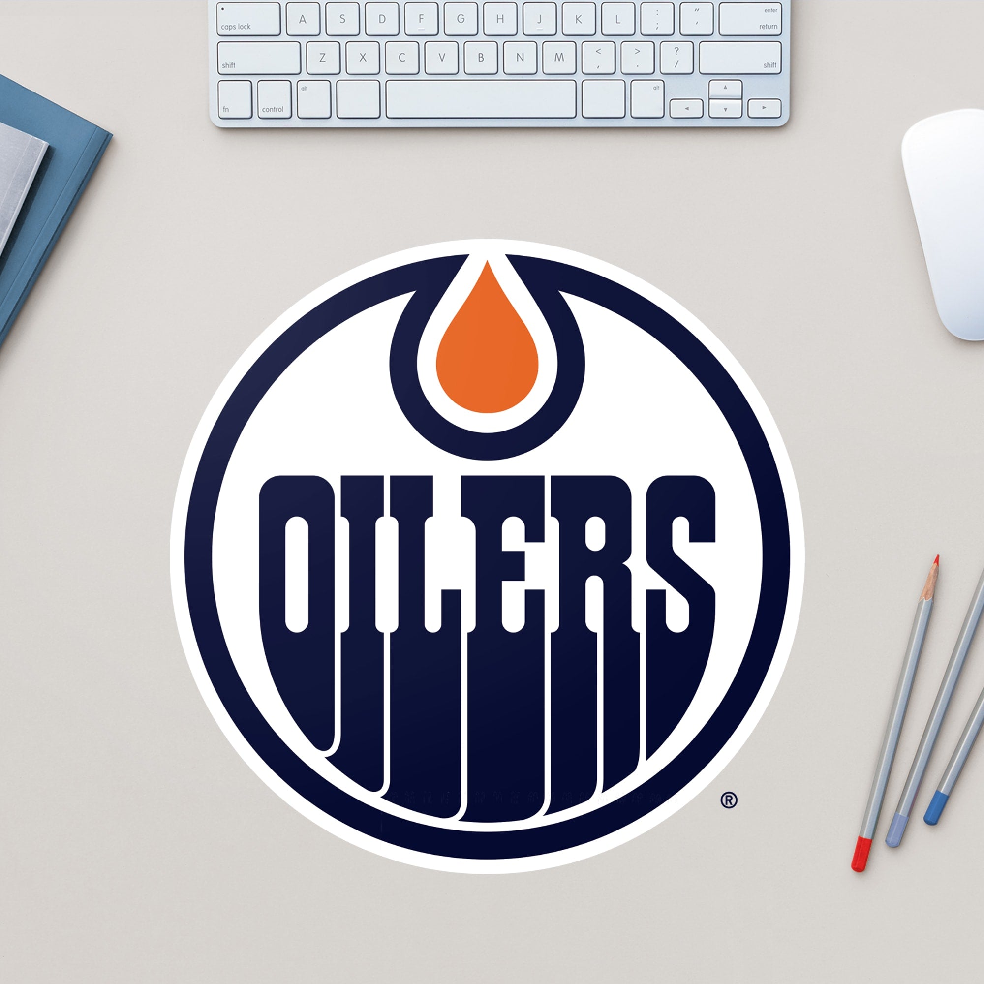 Edmonton Oilers: Logo - Officially Licensed NHL Removable Wall Decal Large by Fathead | Vinyl