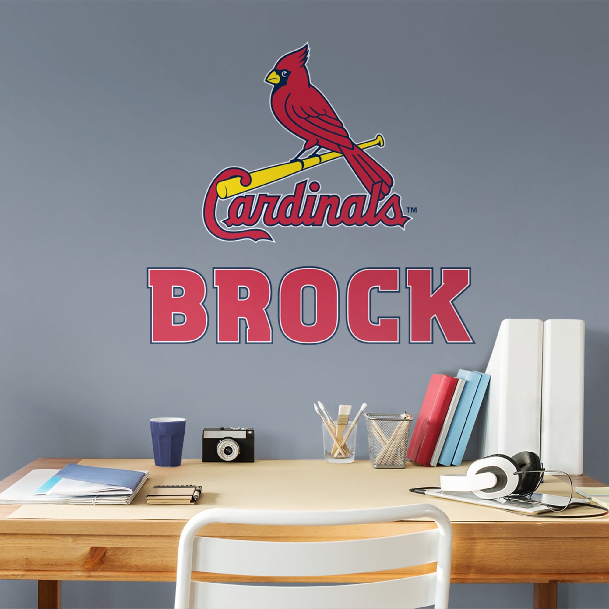 St. Louis Cardinals: Stacked Personalized Name - Officially Licensed MLB Transfer Decal in Red (52"W x 39.5"H) by Fathead | Viny